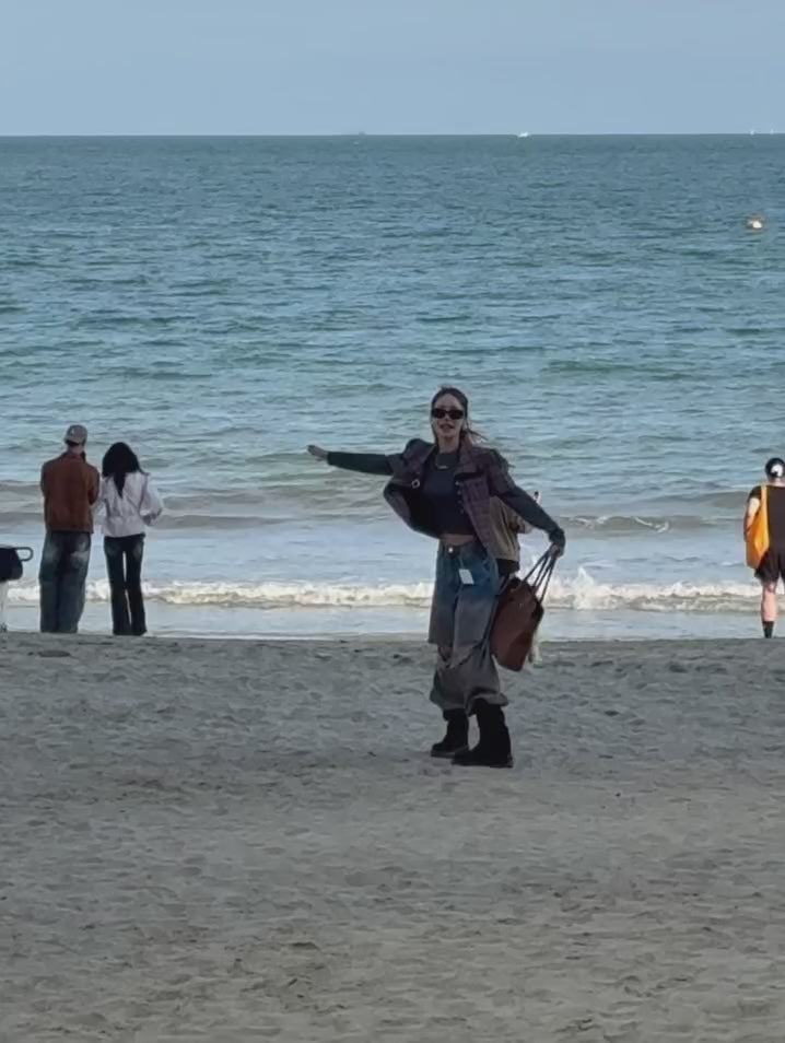 翻領格紋設計感小香風短袖外套