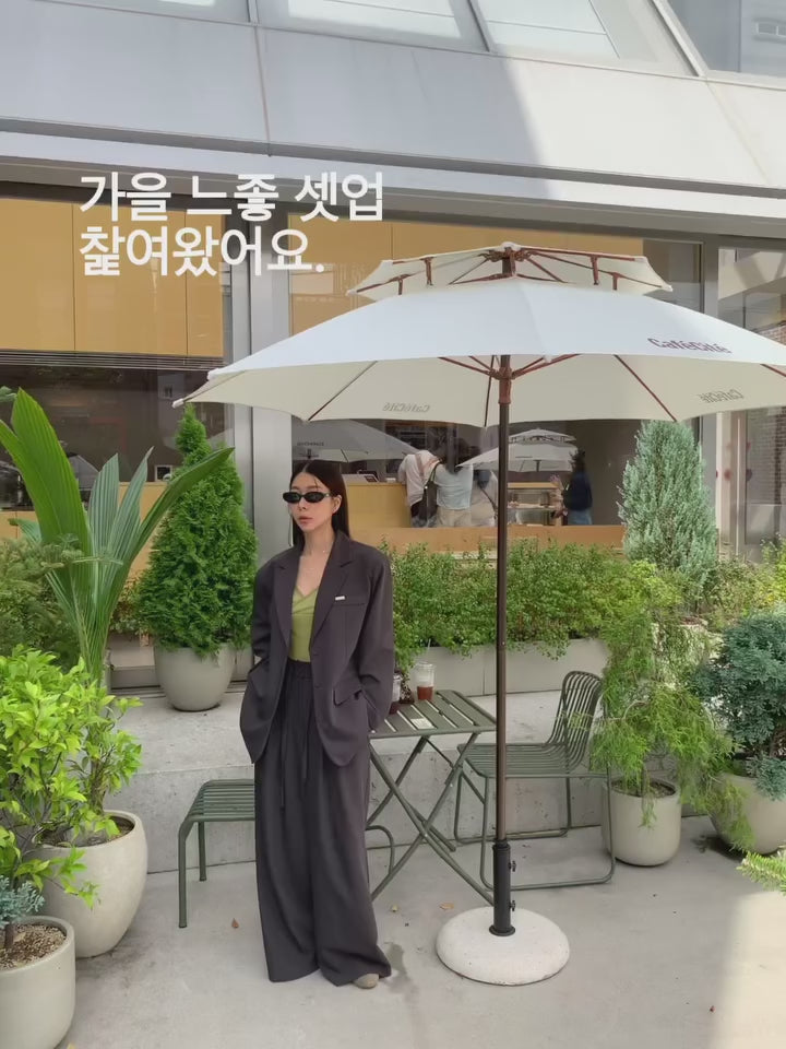 垂感鬆弛感純色西裝長褲