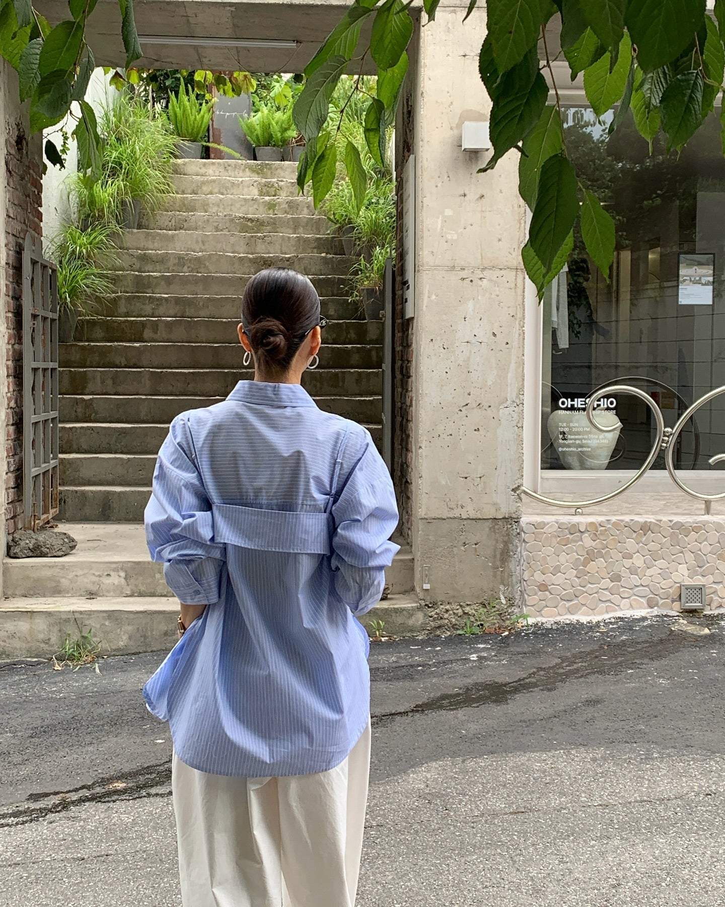 貼布字母背心中長襯衫兩件套