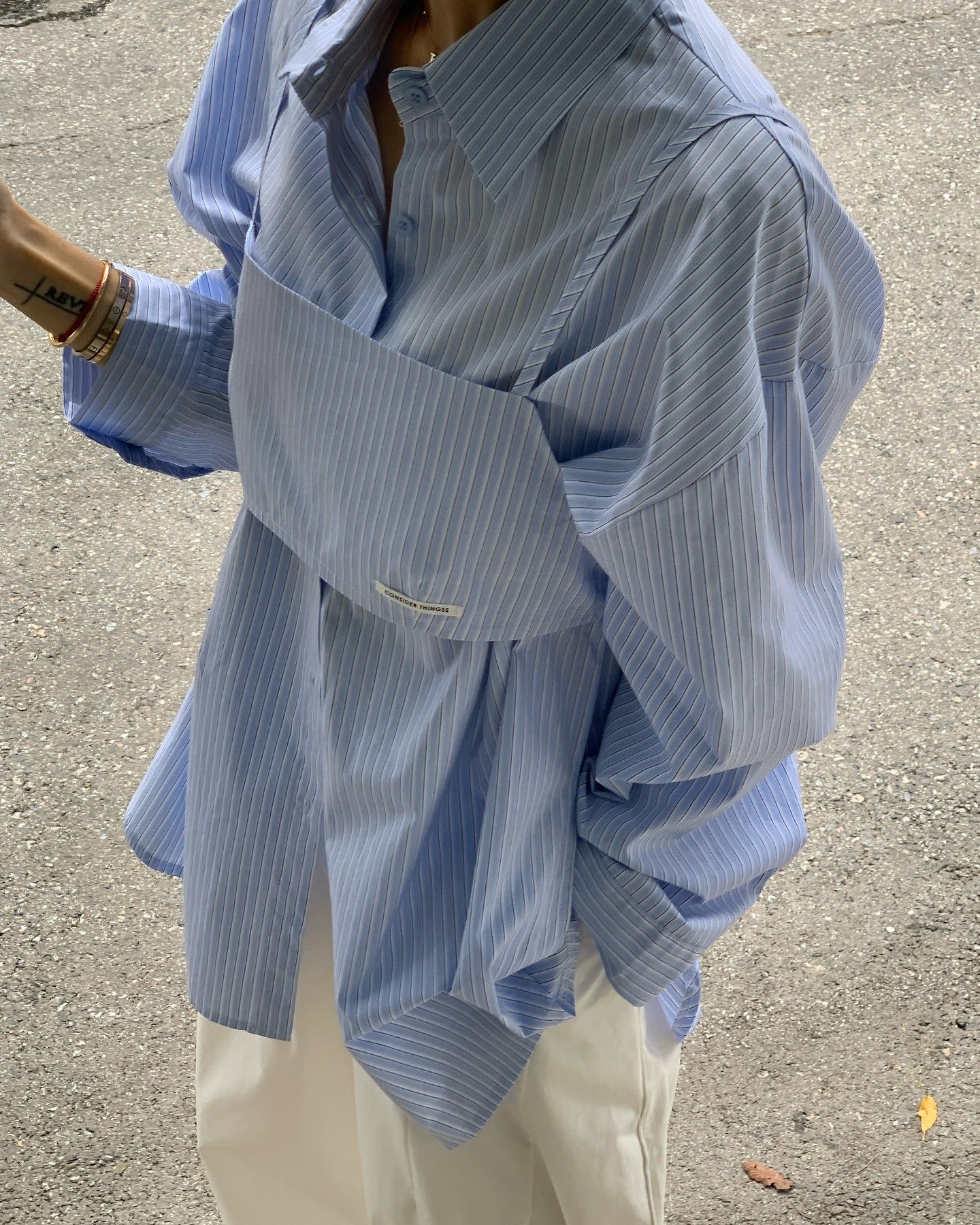 貼布字母背心中長襯衫兩件套