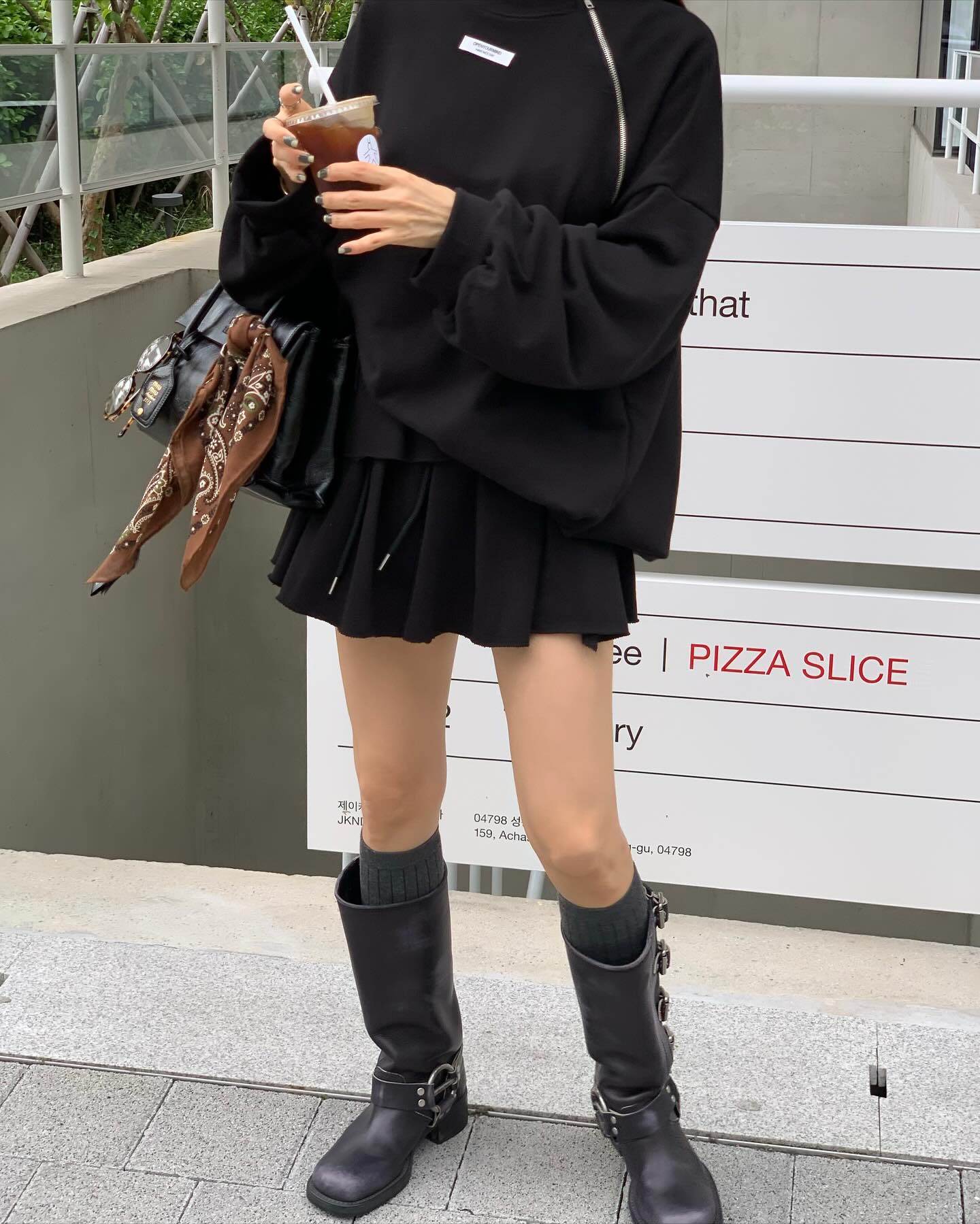 低腰顯瘦壓褶雙層a字半身短裙