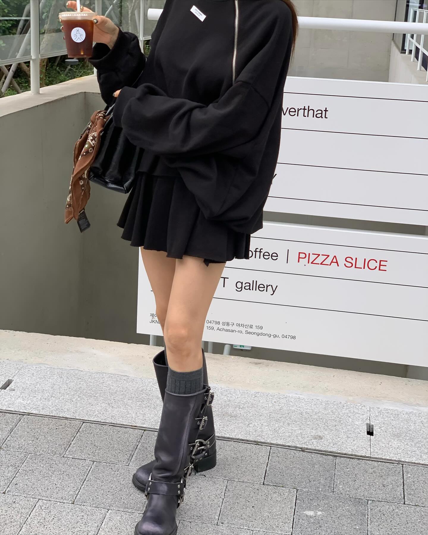 低腰顯瘦壓褶雙層a字半身短裙