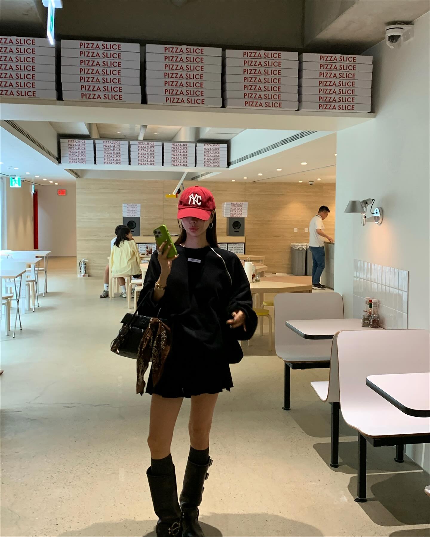 低腰顯瘦壓褶雙層a字半身短裙