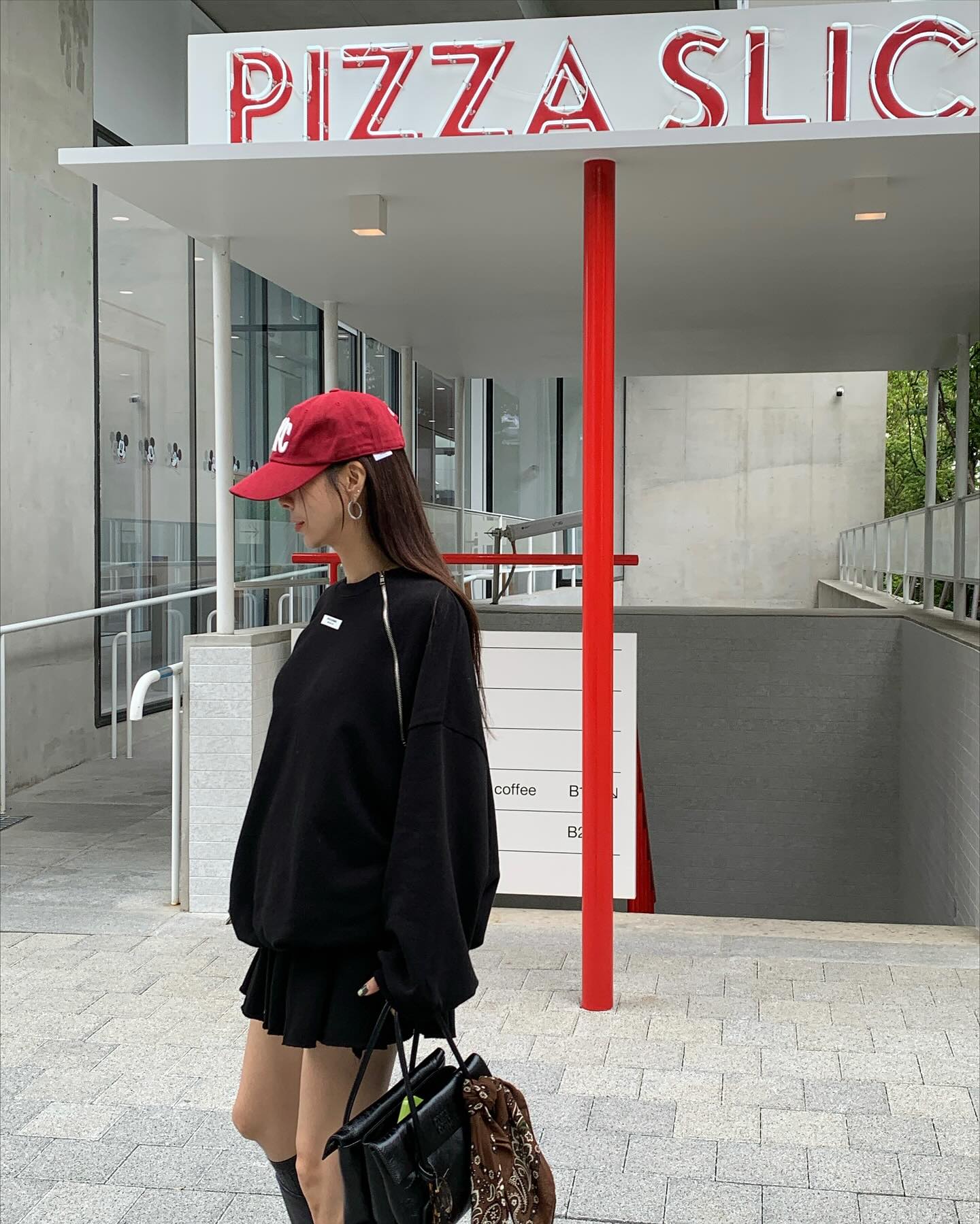 低腰顯瘦壓褶雙層a字半身短裙