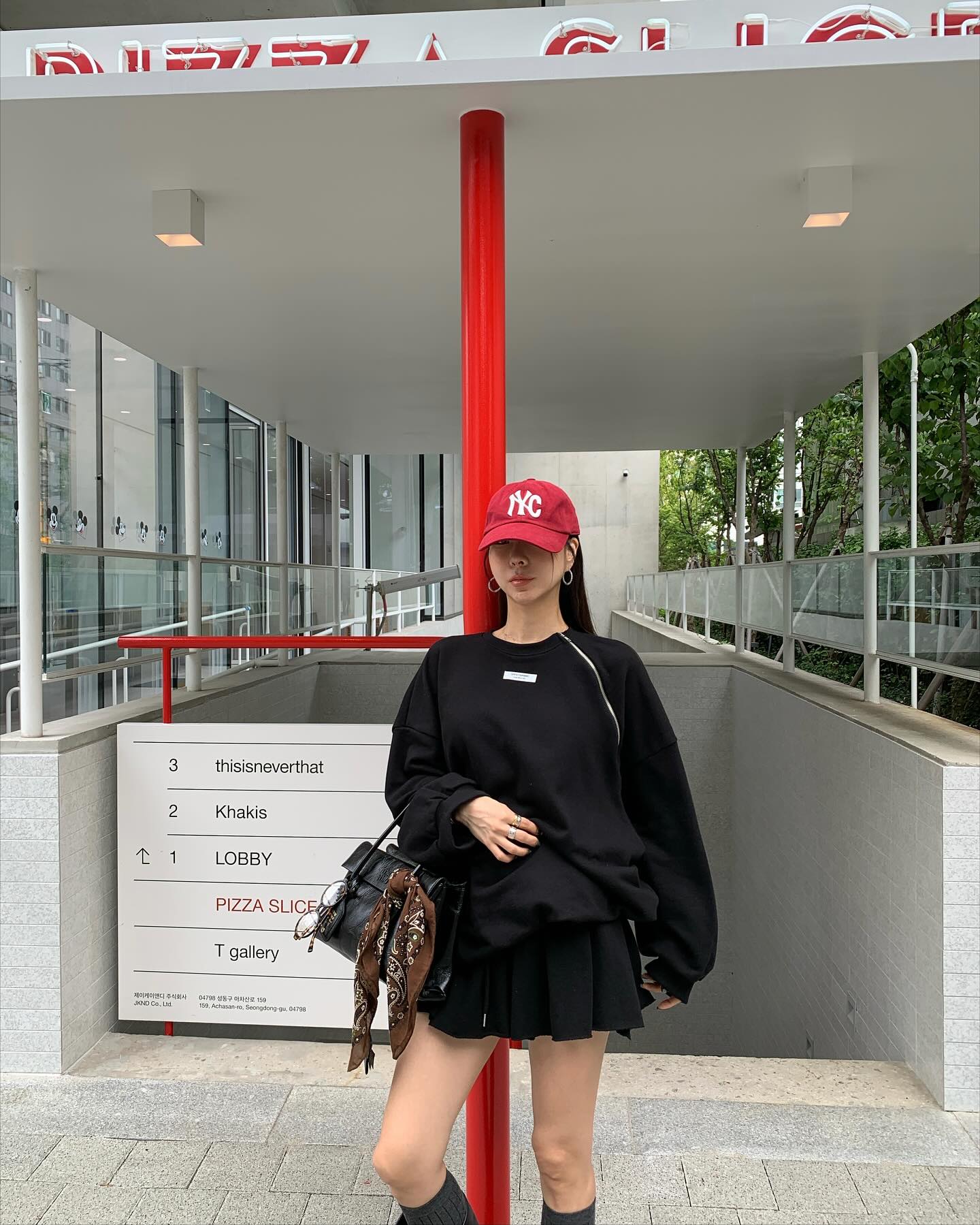 低腰顯瘦壓褶雙層a字半身短裙