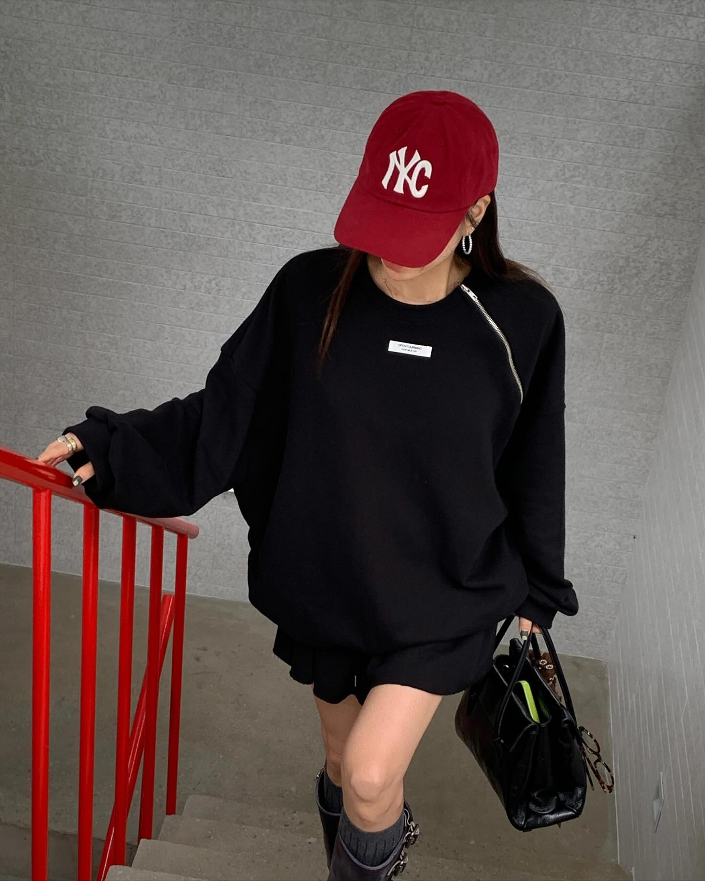 低腰顯瘦壓褶雙層a字半身短裙