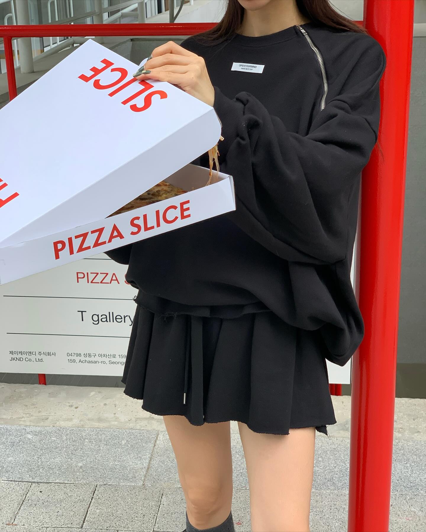 低腰顯瘦壓褶雙層a字半身短裙