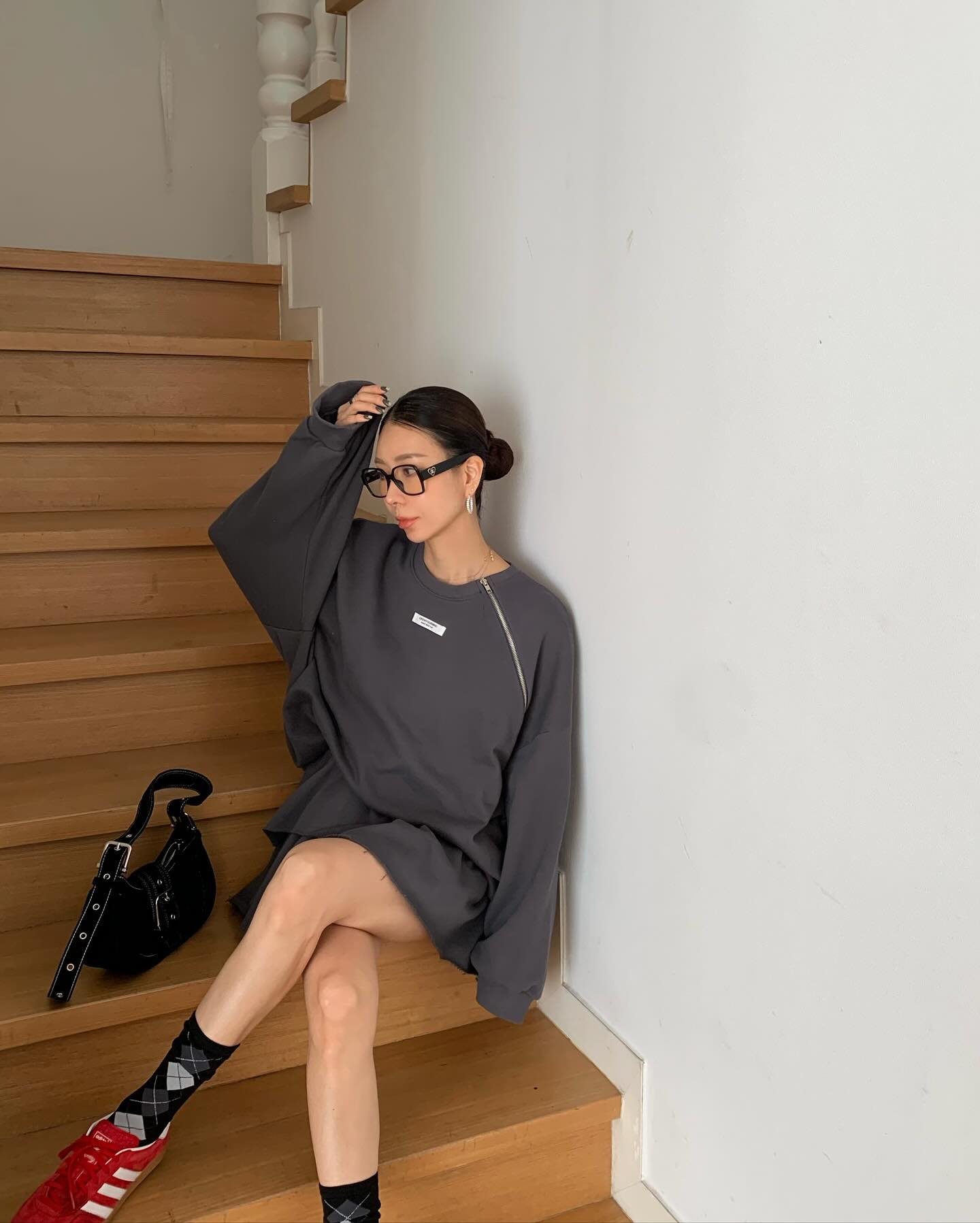 低腰顯瘦壓褶雙層a字半身短裙