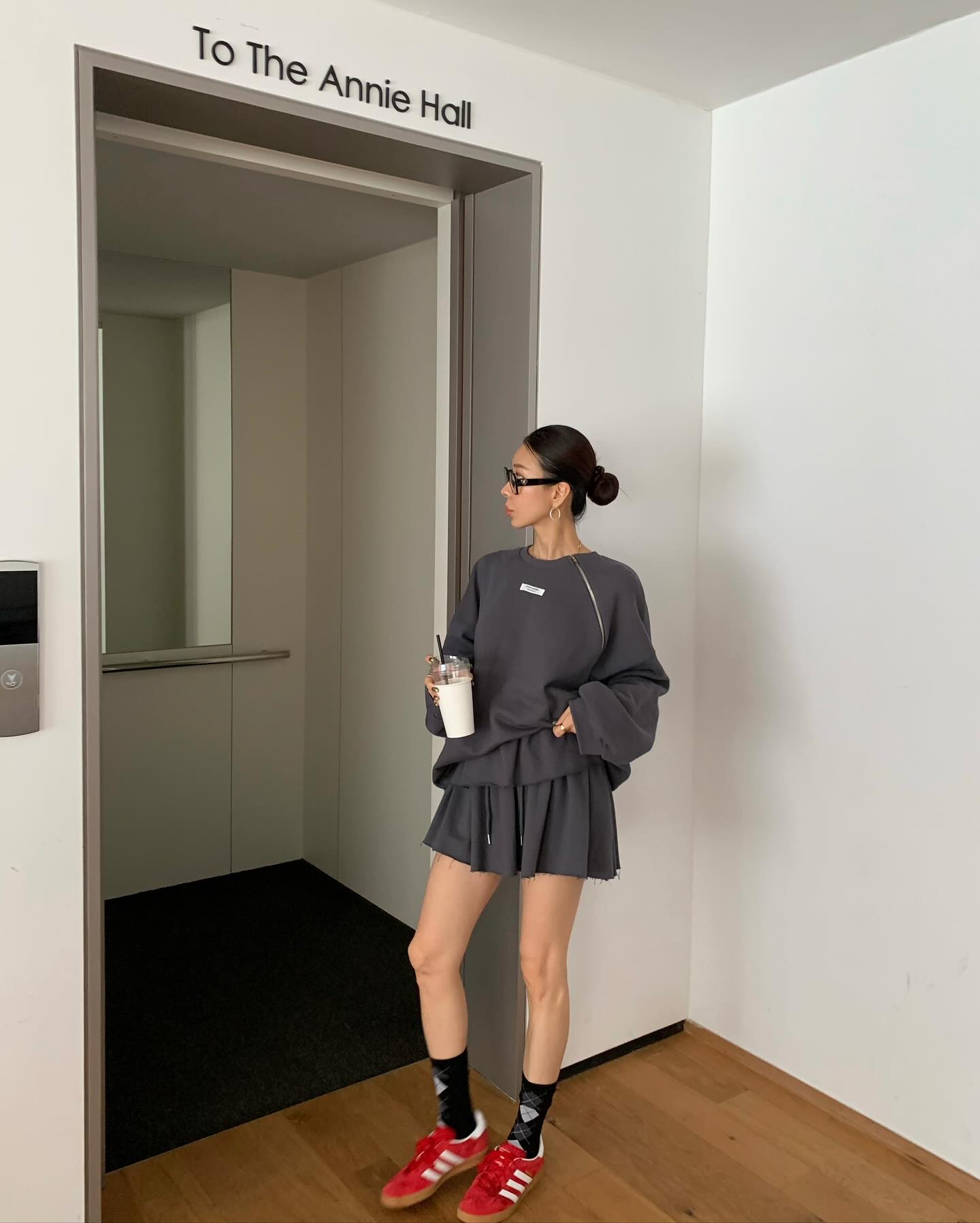 低腰顯瘦壓褶雙層a字半身短裙