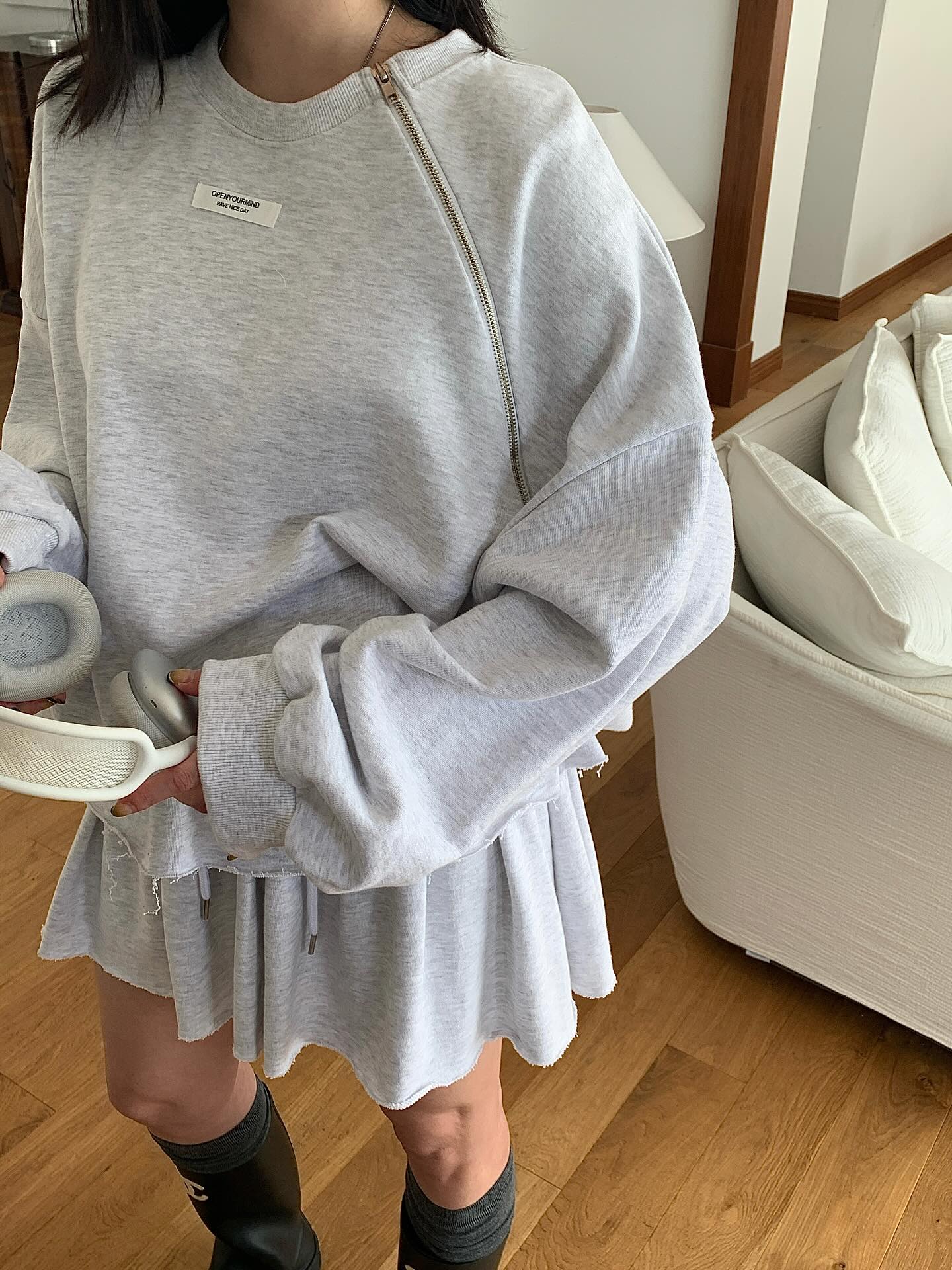 低腰顯瘦壓褶雙層a字半身短裙