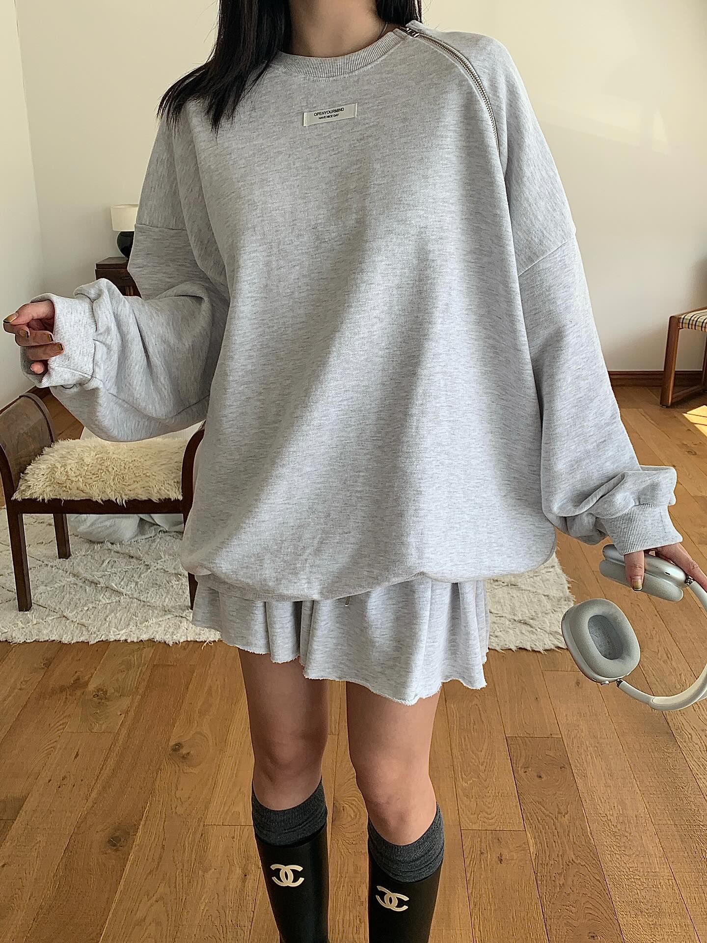 低腰顯瘦壓褶雙層a字半身短裙