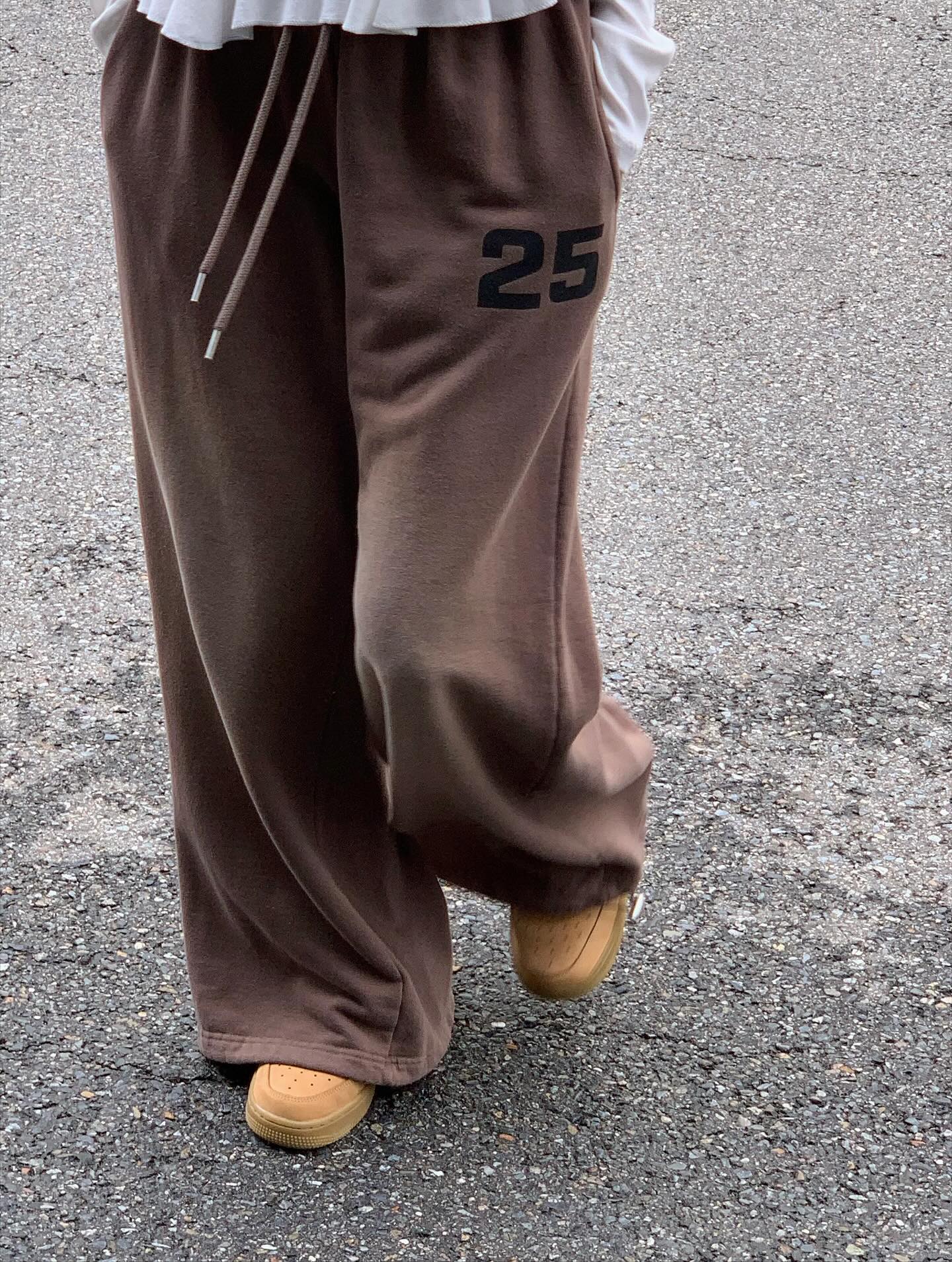 鬆緊腰紮染數字可束腳休閒褲