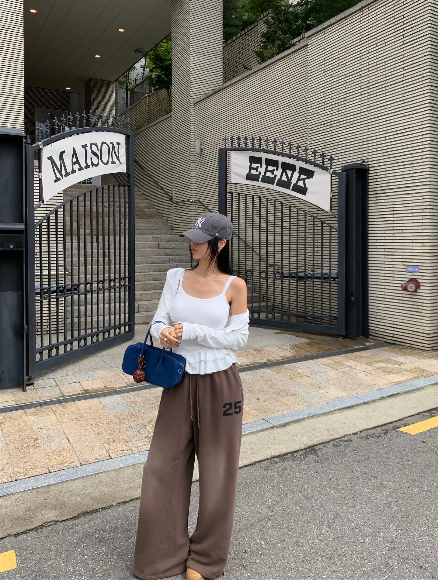 鬆緊腰紮染數字可束腳休閒褲