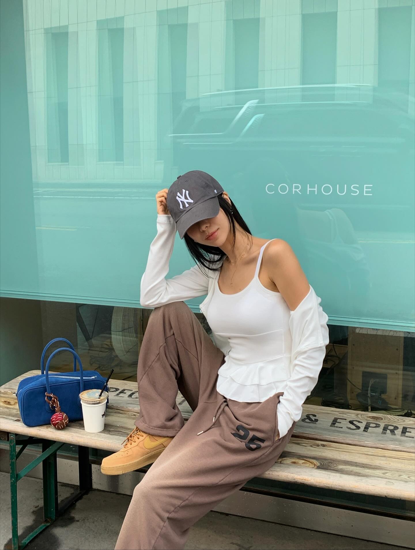 顯瘦荷葉邊吊帶開襟衫兩件套