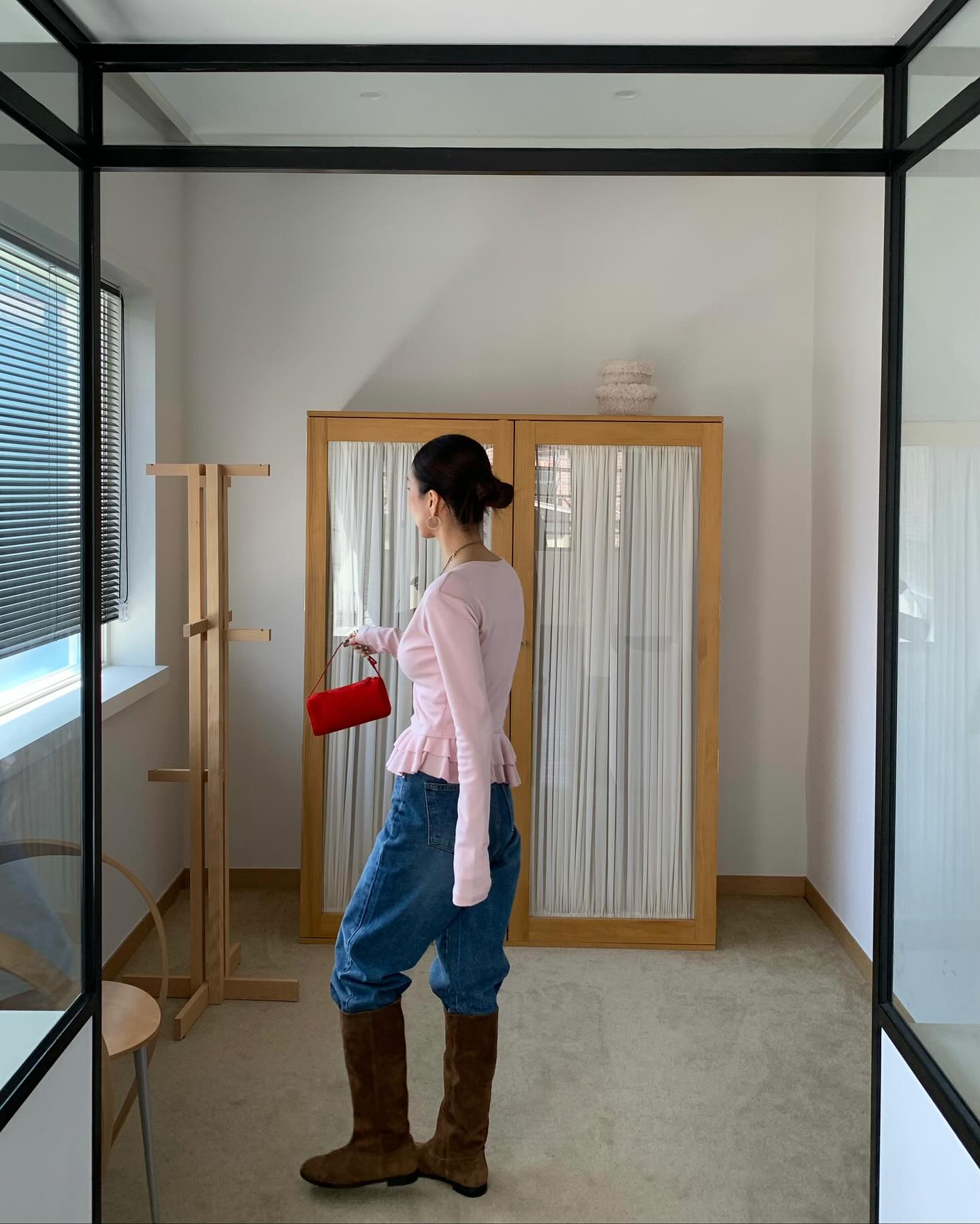 顯瘦荷葉邊吊帶開襟衫兩件套