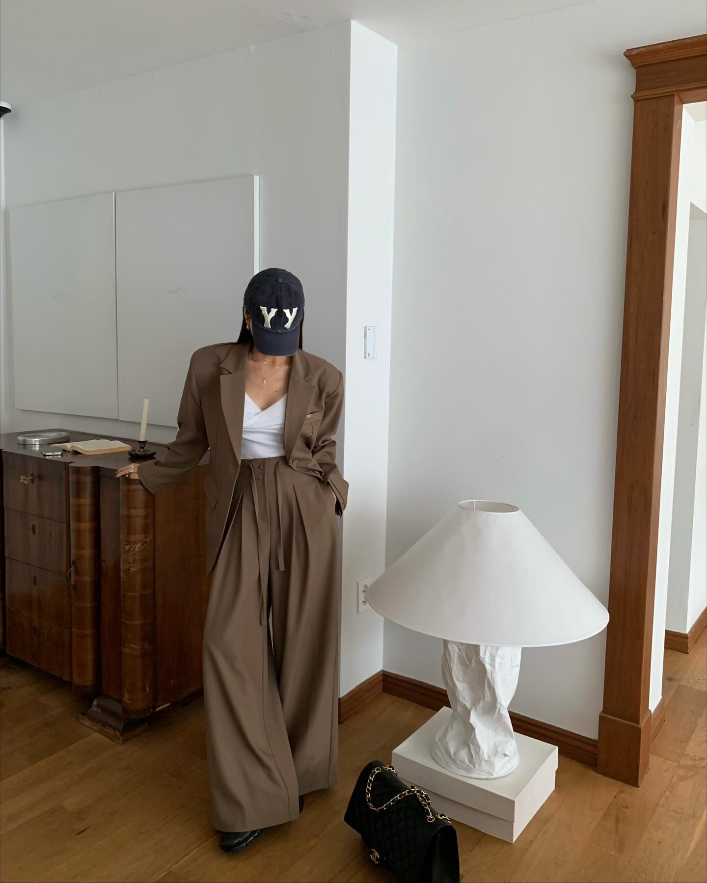 垂感鬆弛感純色西裝長褲