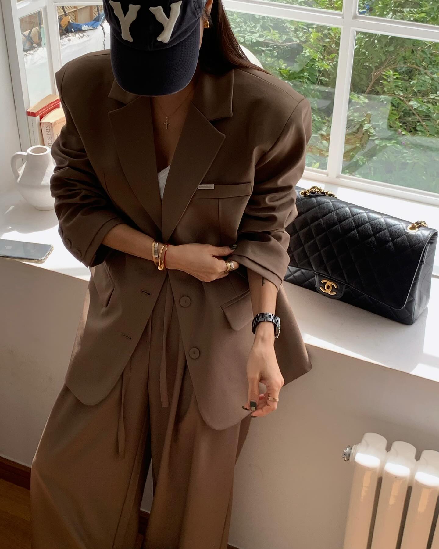 垂感鬆弛感純色西裝長褲