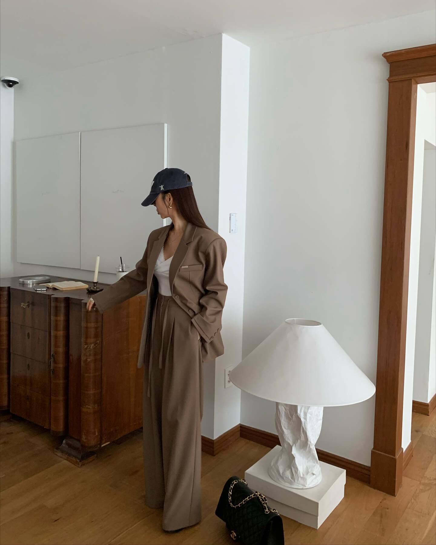 垂感鬆弛感純色西裝長褲