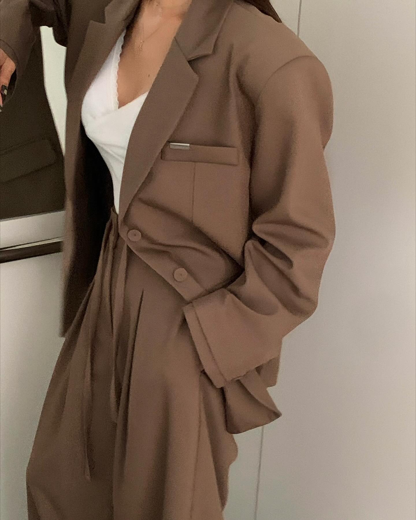 垂感鬆弛感純色西裝長褲