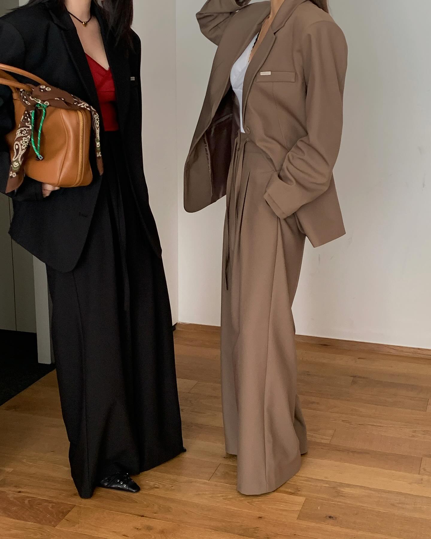 垂感鬆弛感純色西裝長褲