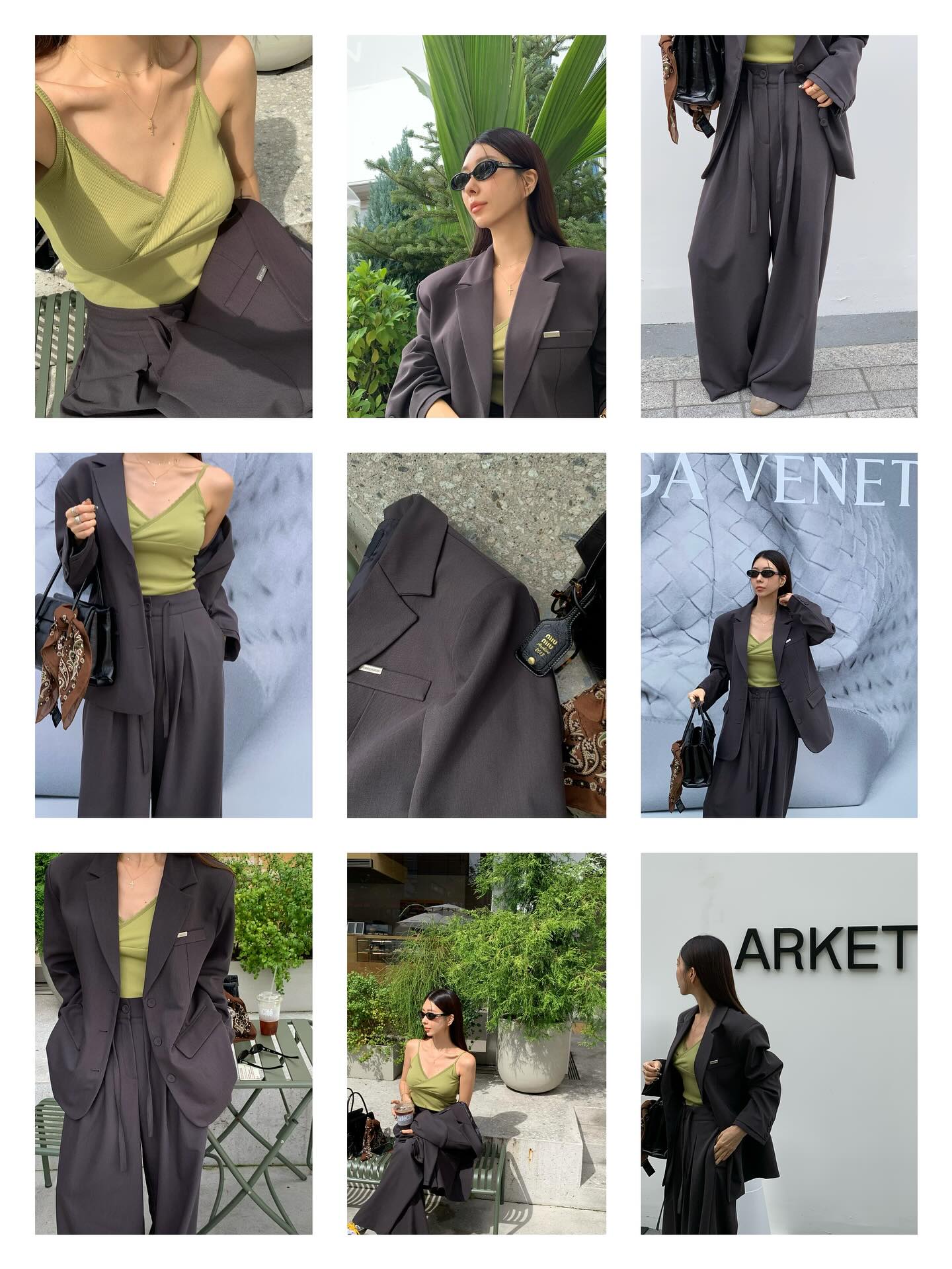 垂感鬆弛感純色西裝長褲