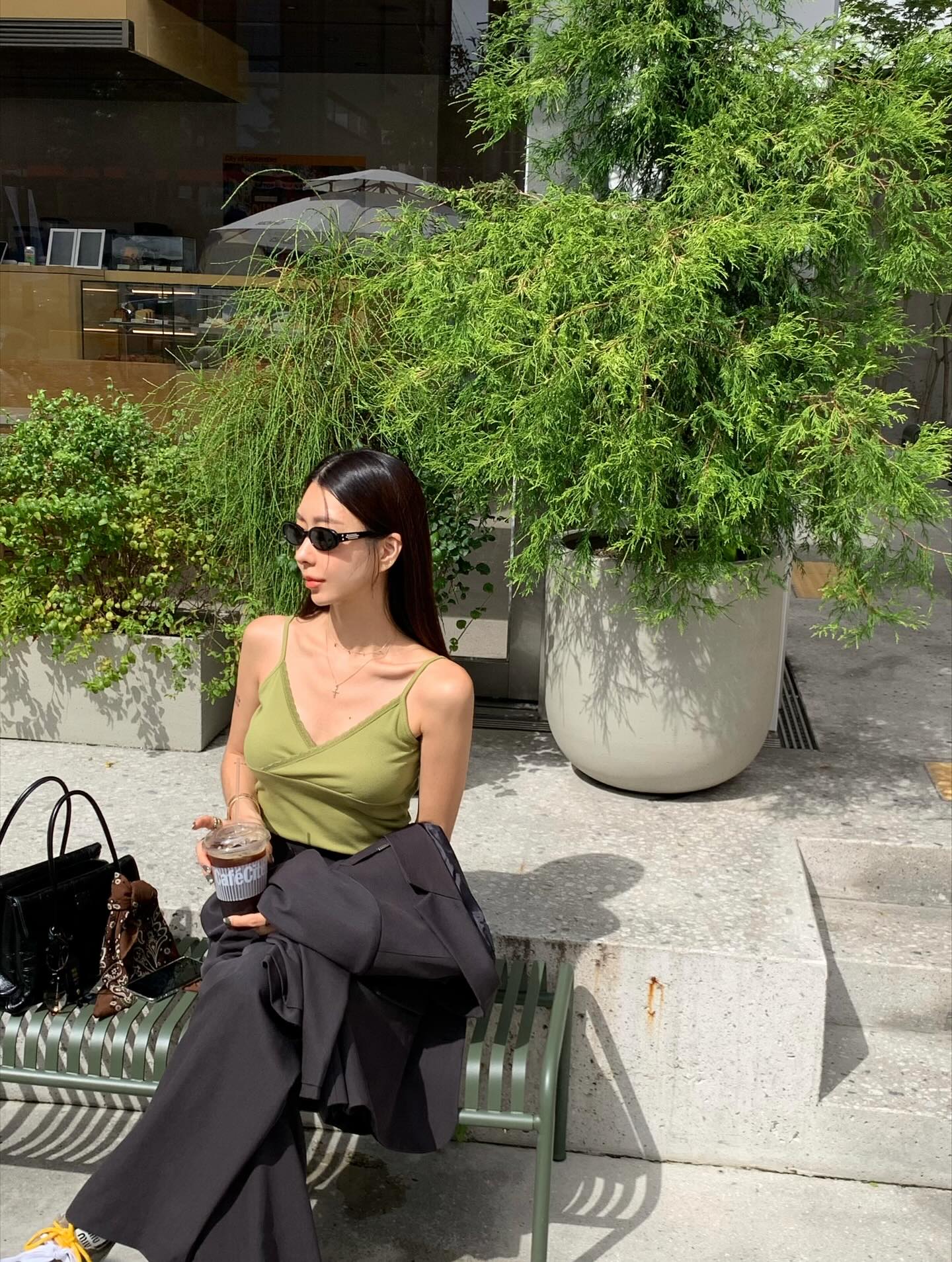 垂感鬆弛感純色西裝長褲