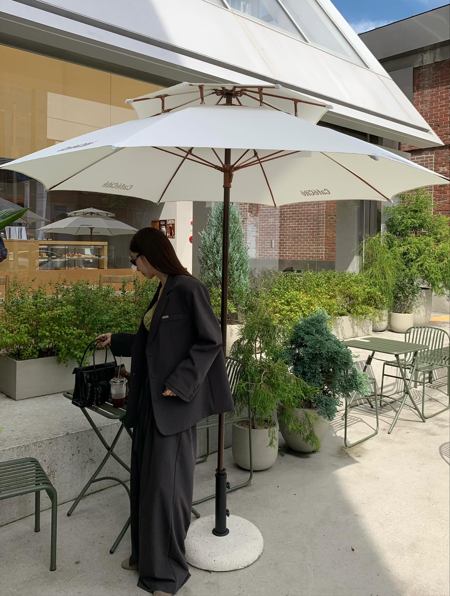 垂感鬆弛感純色西裝長褲