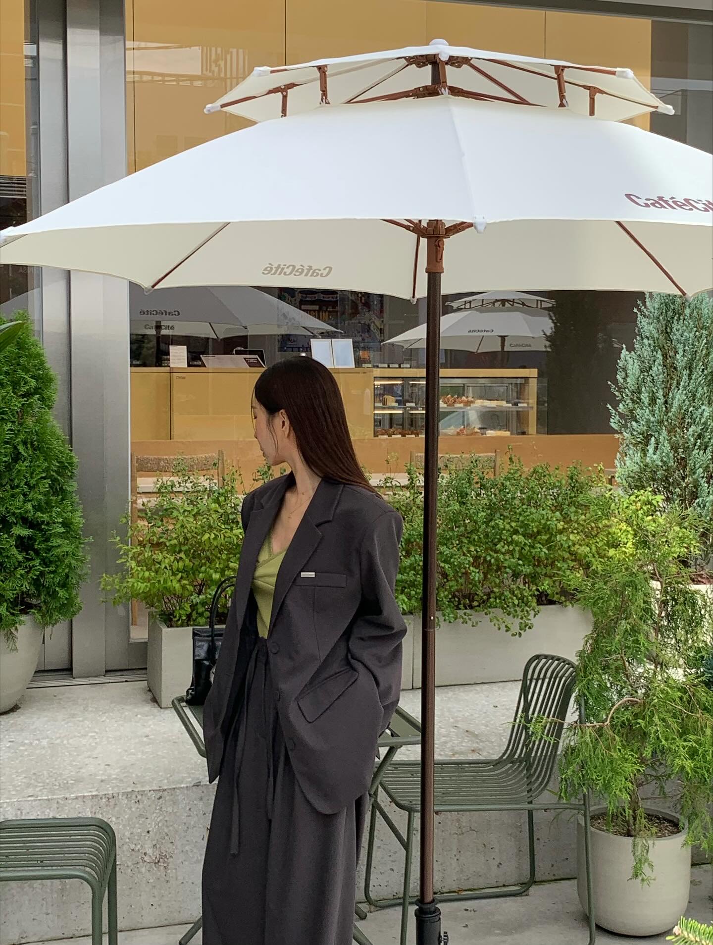 垂感鬆弛感純色西裝長褲