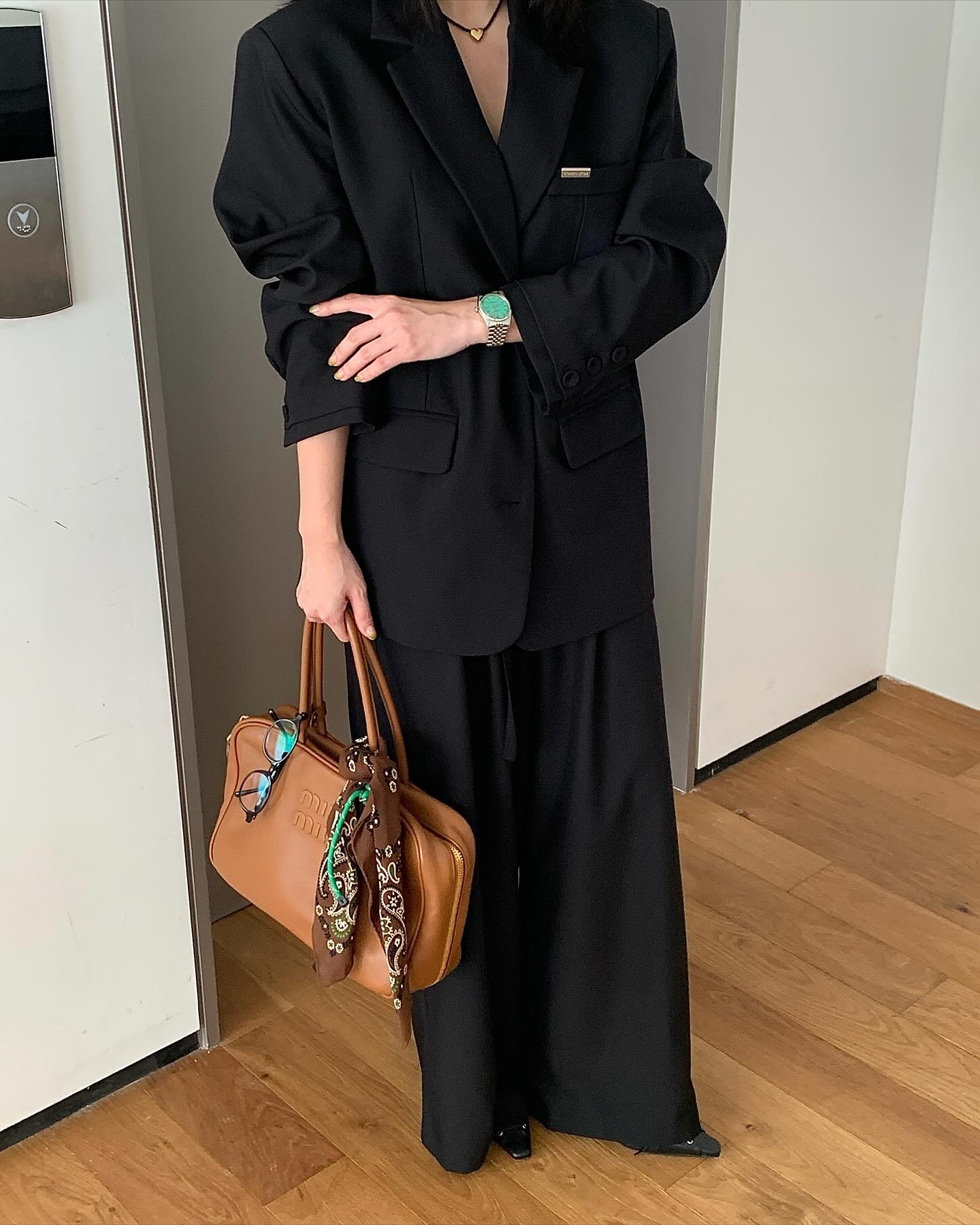 垂感鬆弛感純色西裝長褲