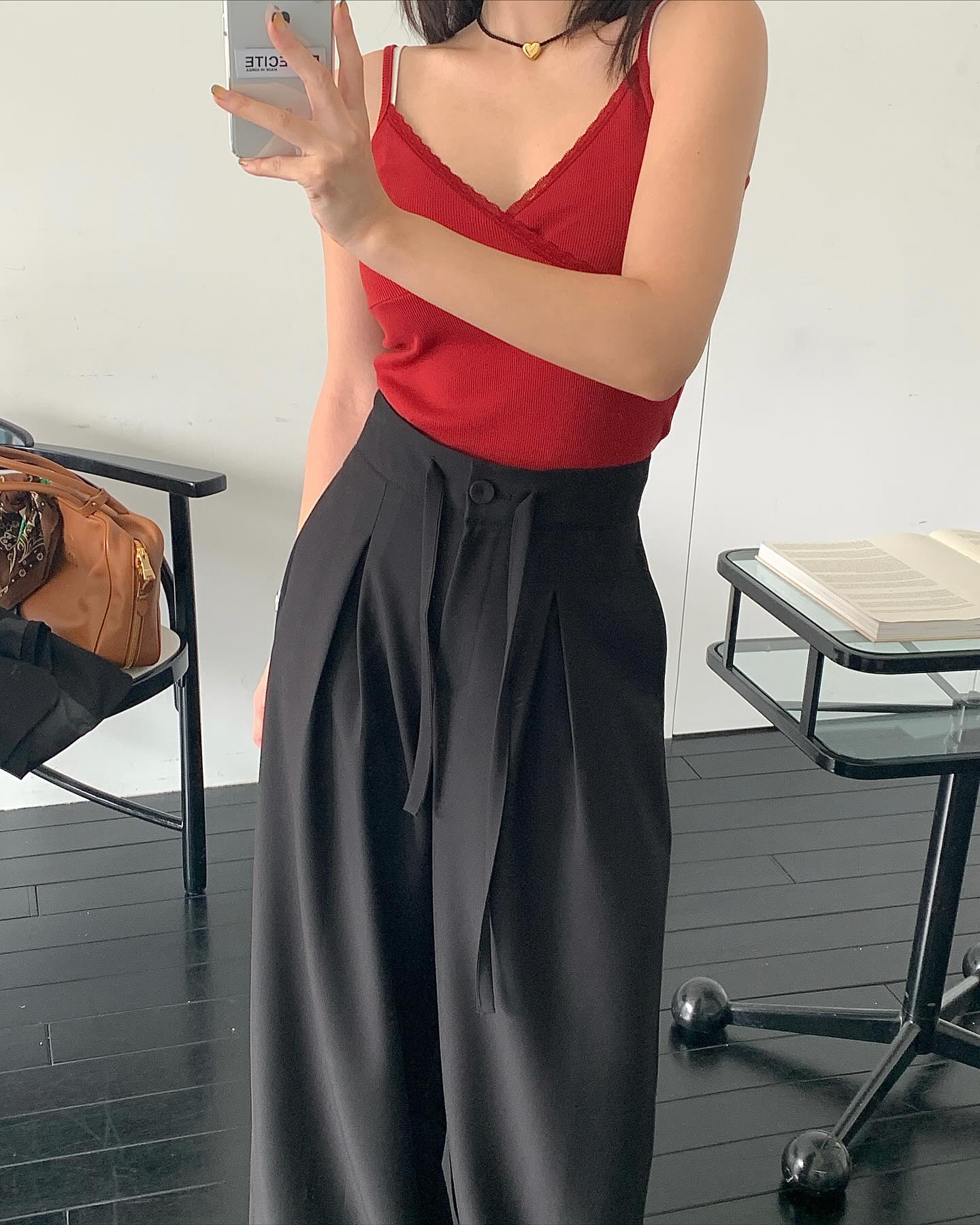 垂感鬆弛感純色西裝長褲