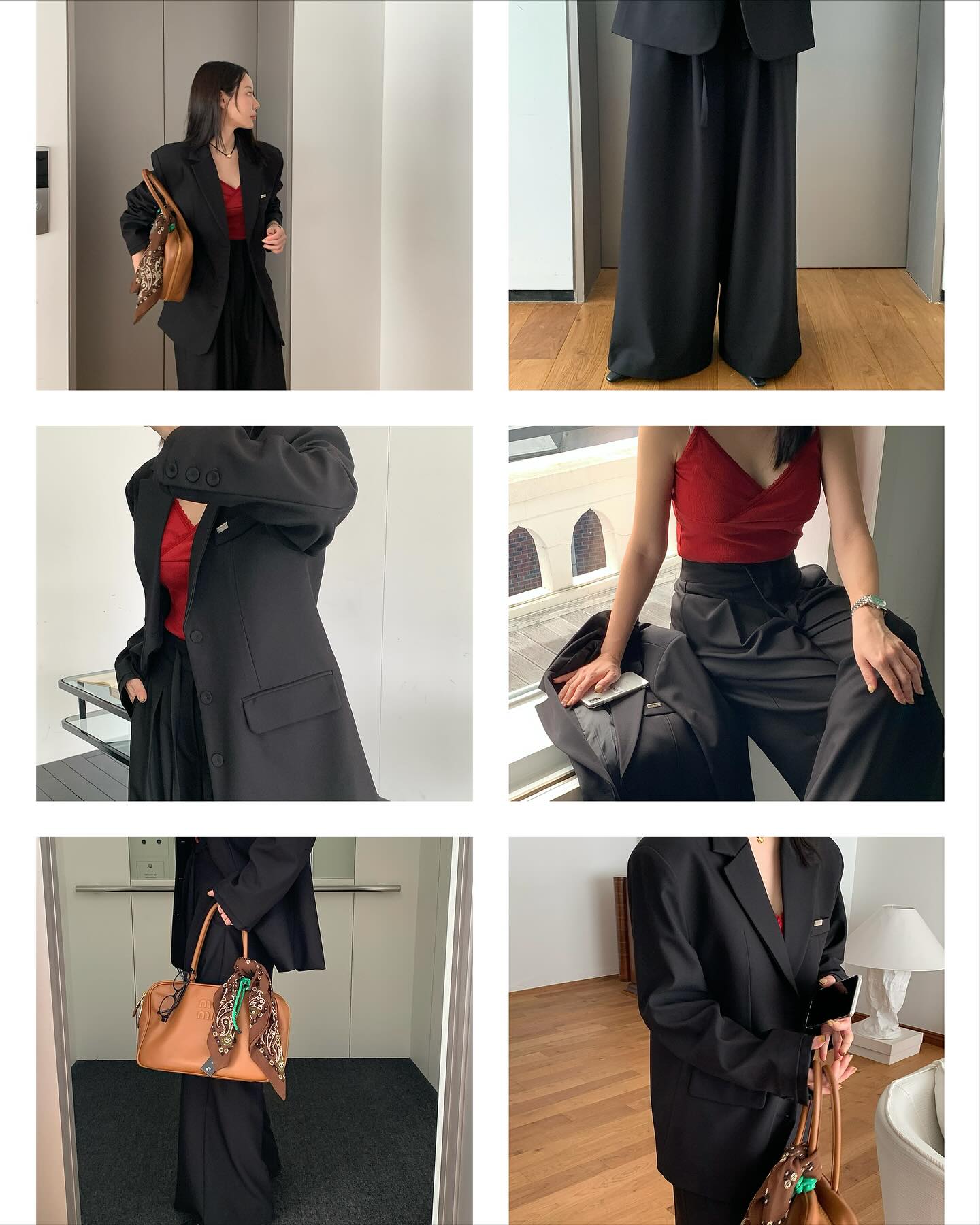 垂感鬆弛感純色西裝長褲