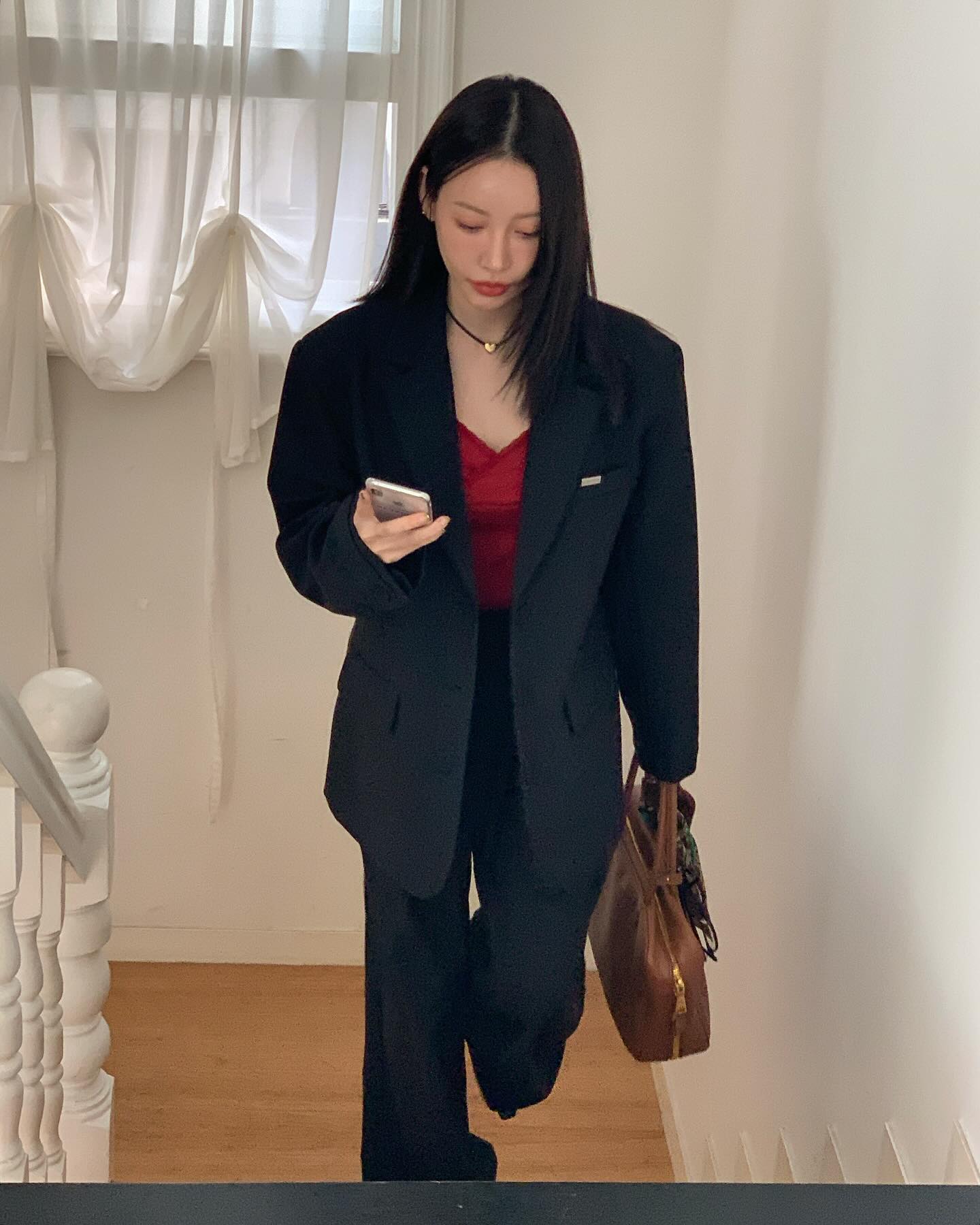 垂感鬆弛感純色西裝長褲