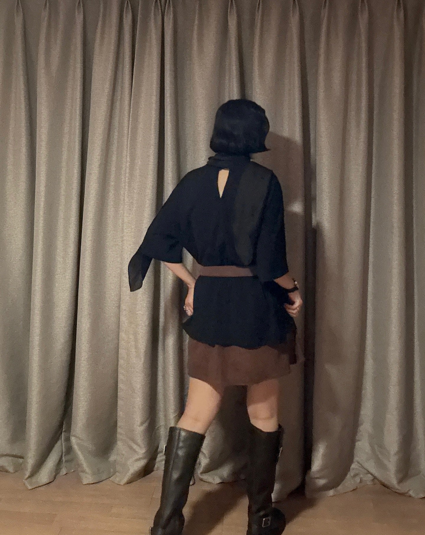 拼接綁帶設計感短袖T卹