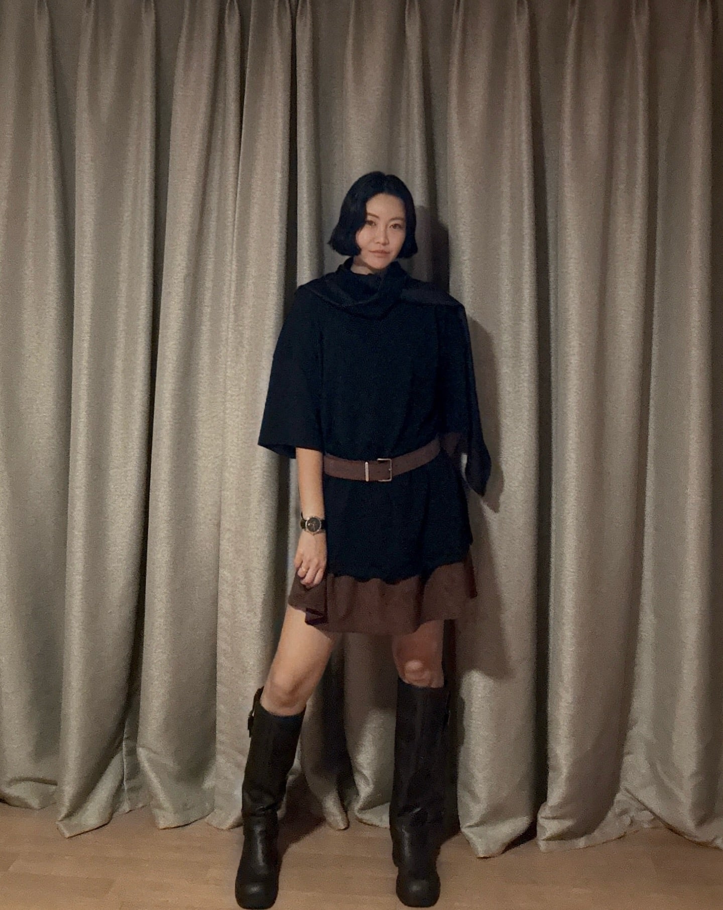 拼接綁帶設計感短袖T卹