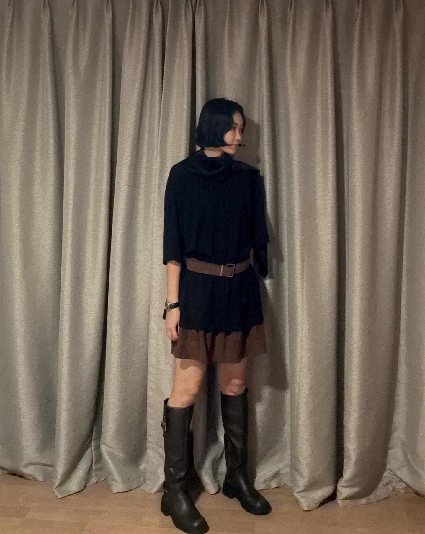 拼接綁帶設計感短袖T卹