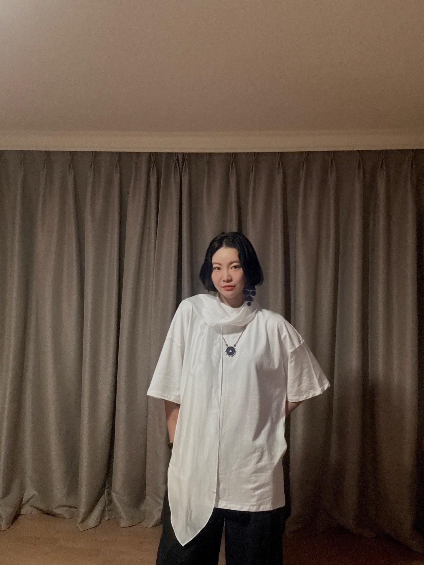 拼接綁帶設計感短袖T卹