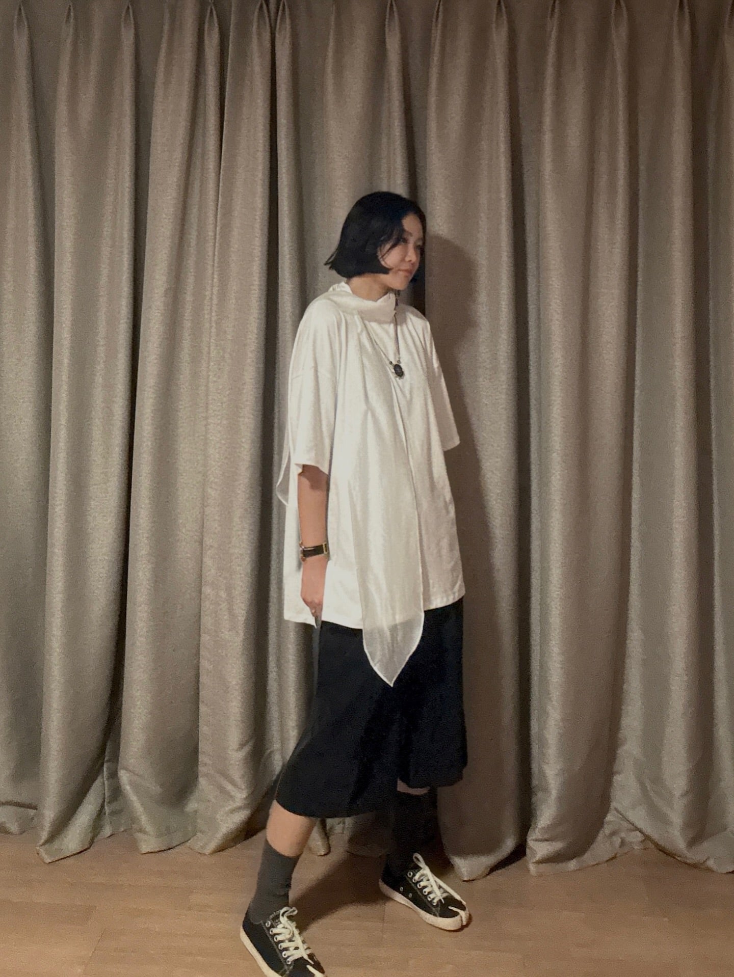 拼接綁帶設計感短袖T卹