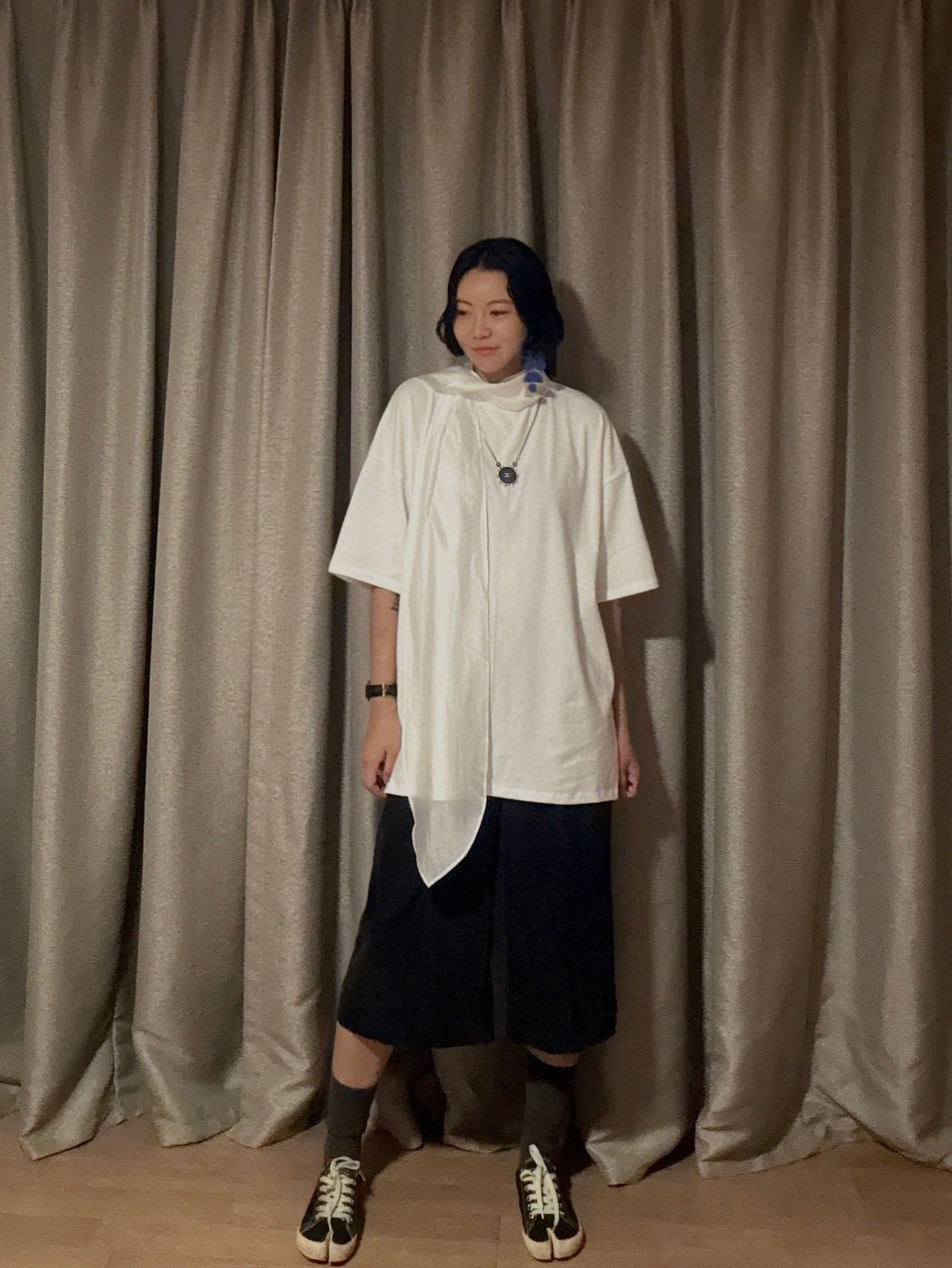 拼接綁帶設計感短袖T卹