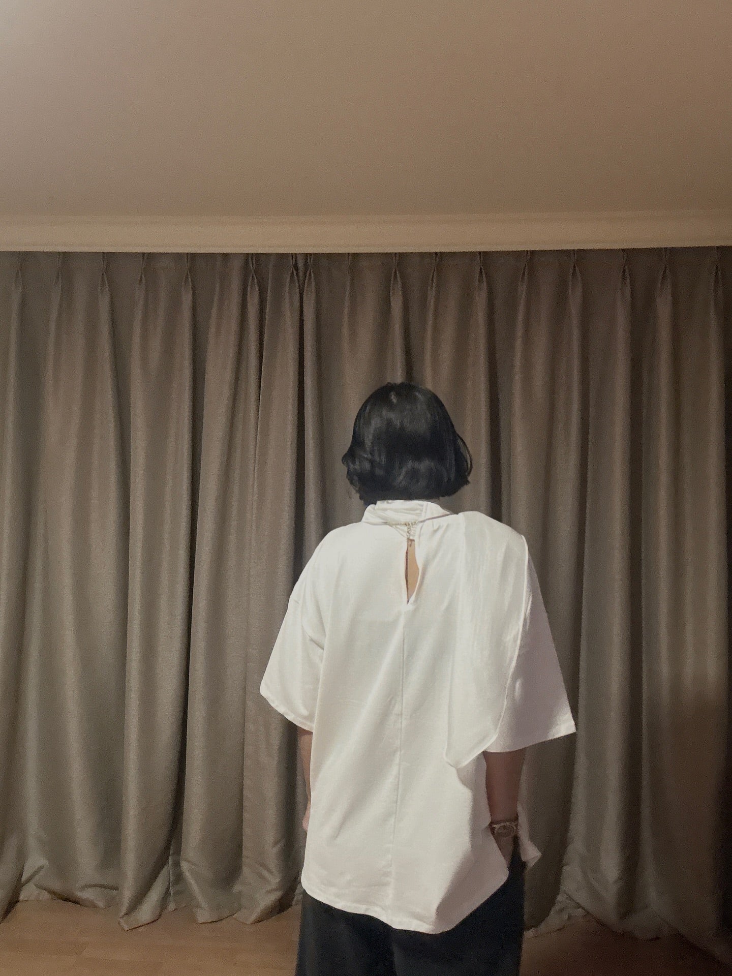 拼接綁帶設計感短袖T卹