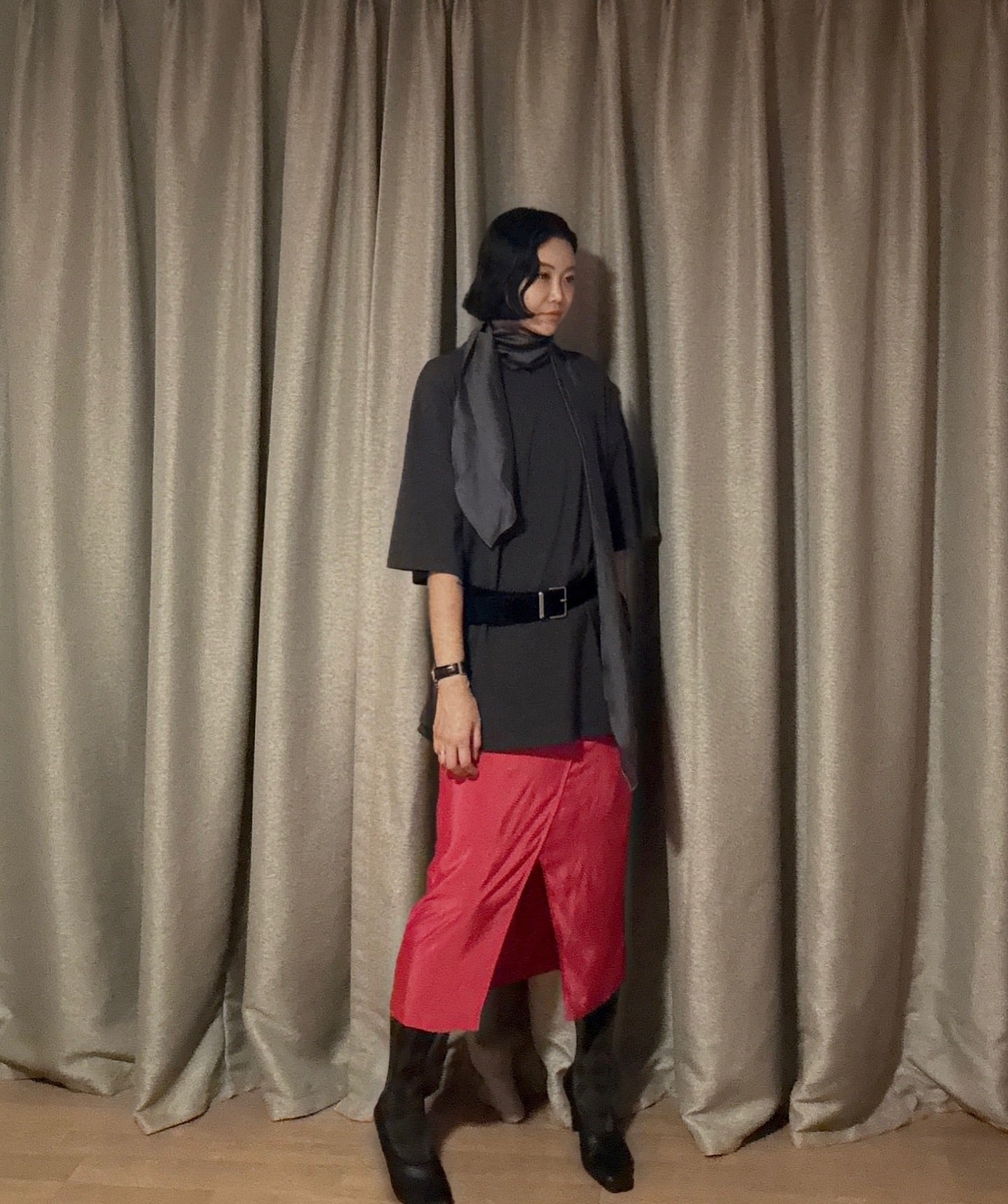 拼接綁帶設計感短袖T卹