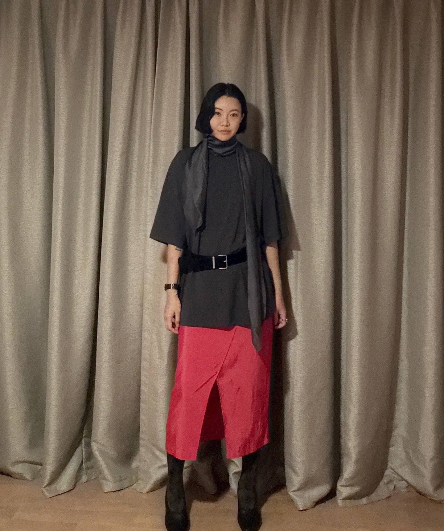 拼接綁帶設計感短袖T卹