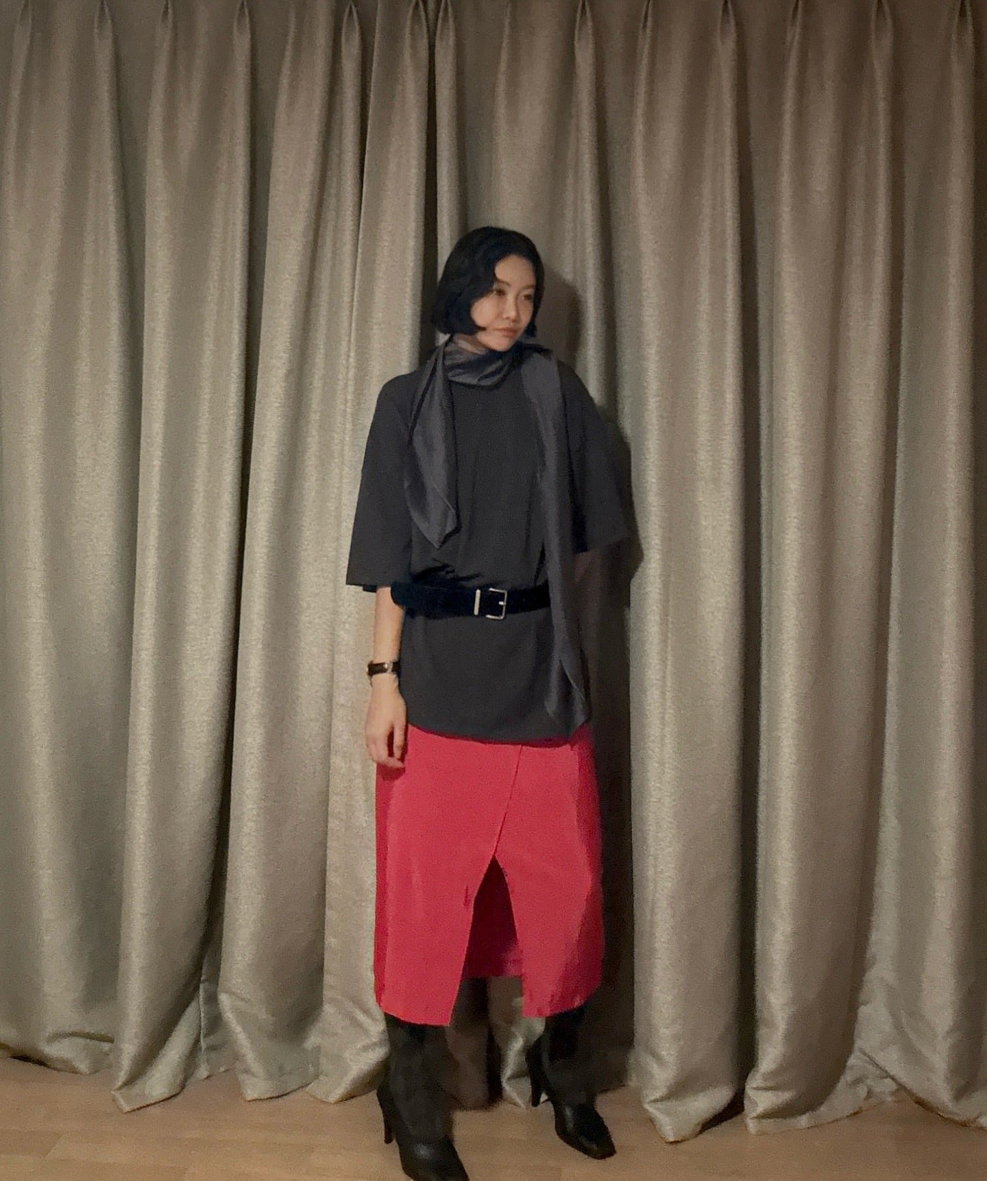 拼接綁帶設計感短袖T卹