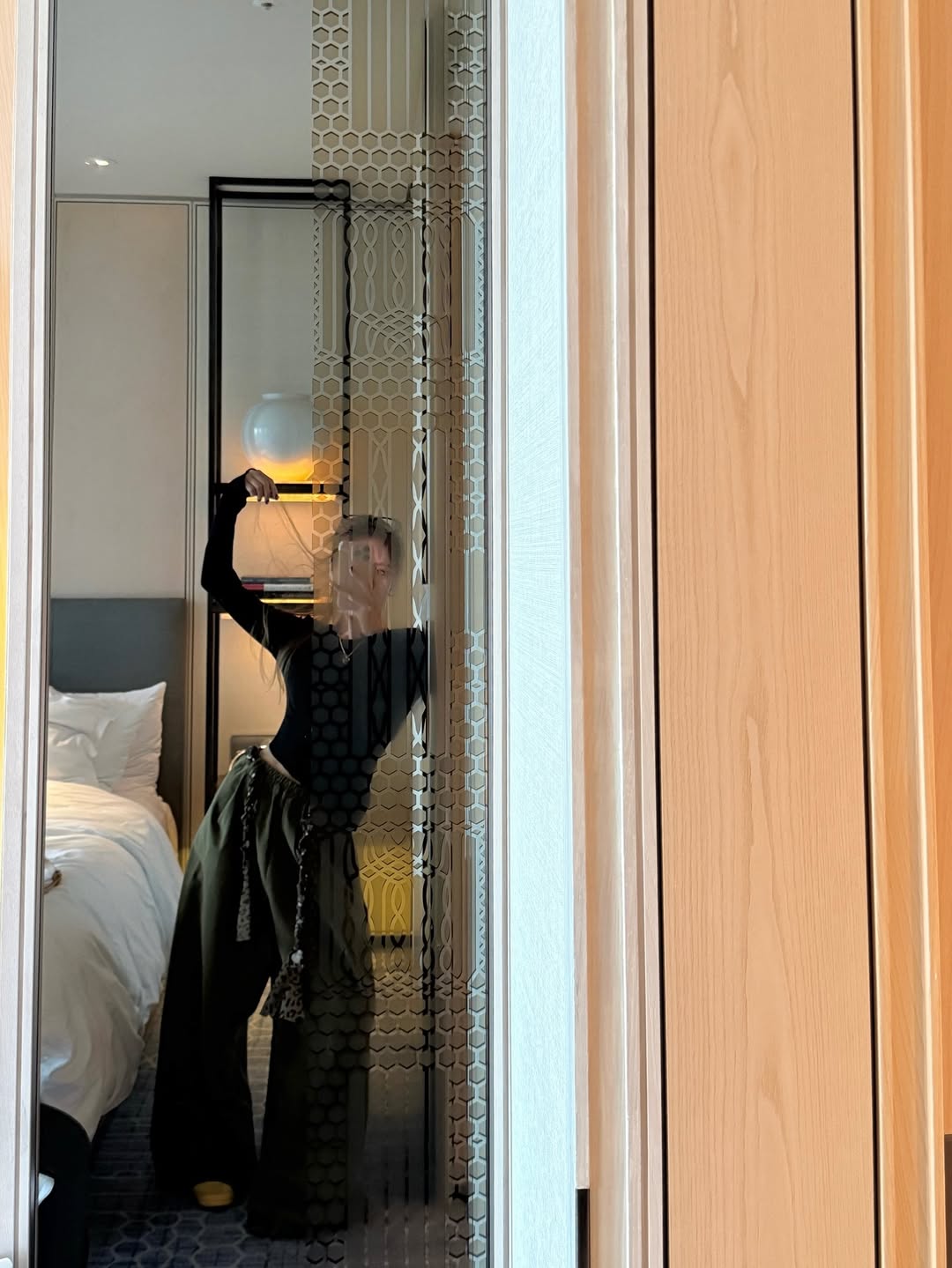 鬆緊腰豹紋腰帶休閒闊腿長褲