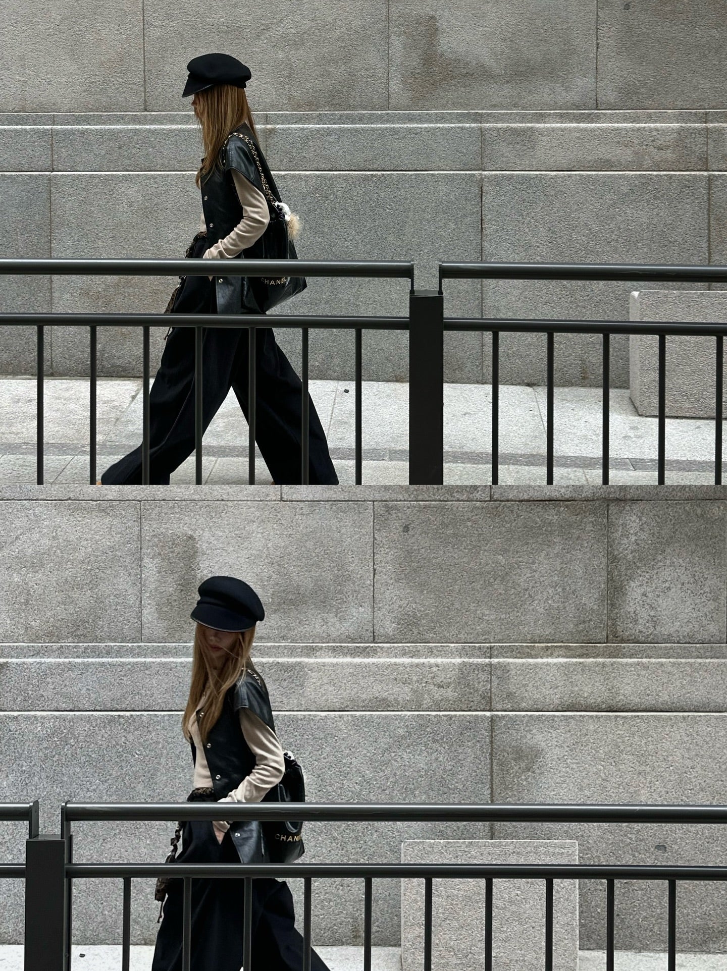 鬆緊腰豹紋腰帶休閒闊腿長褲