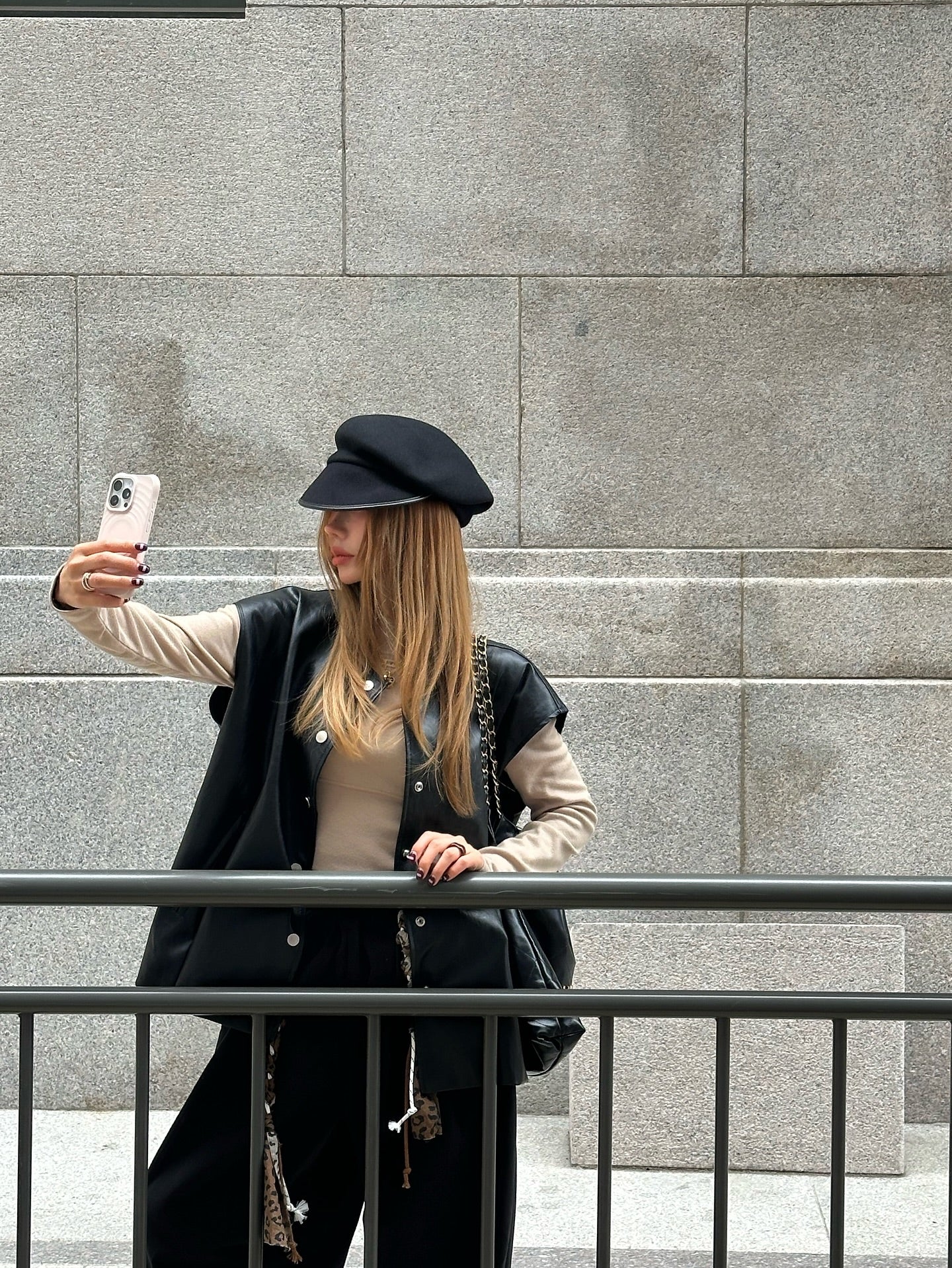 鬆緊腰豹紋腰帶休閒闊腿長褲