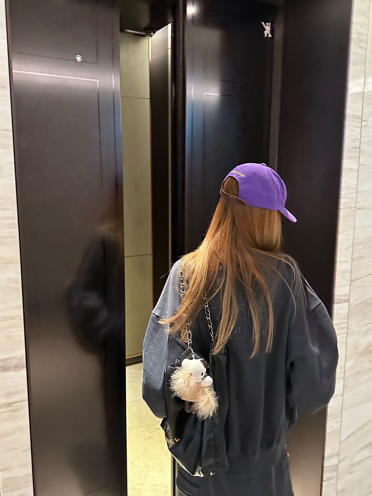 鬆緊腰假兩件大口袋半身裙