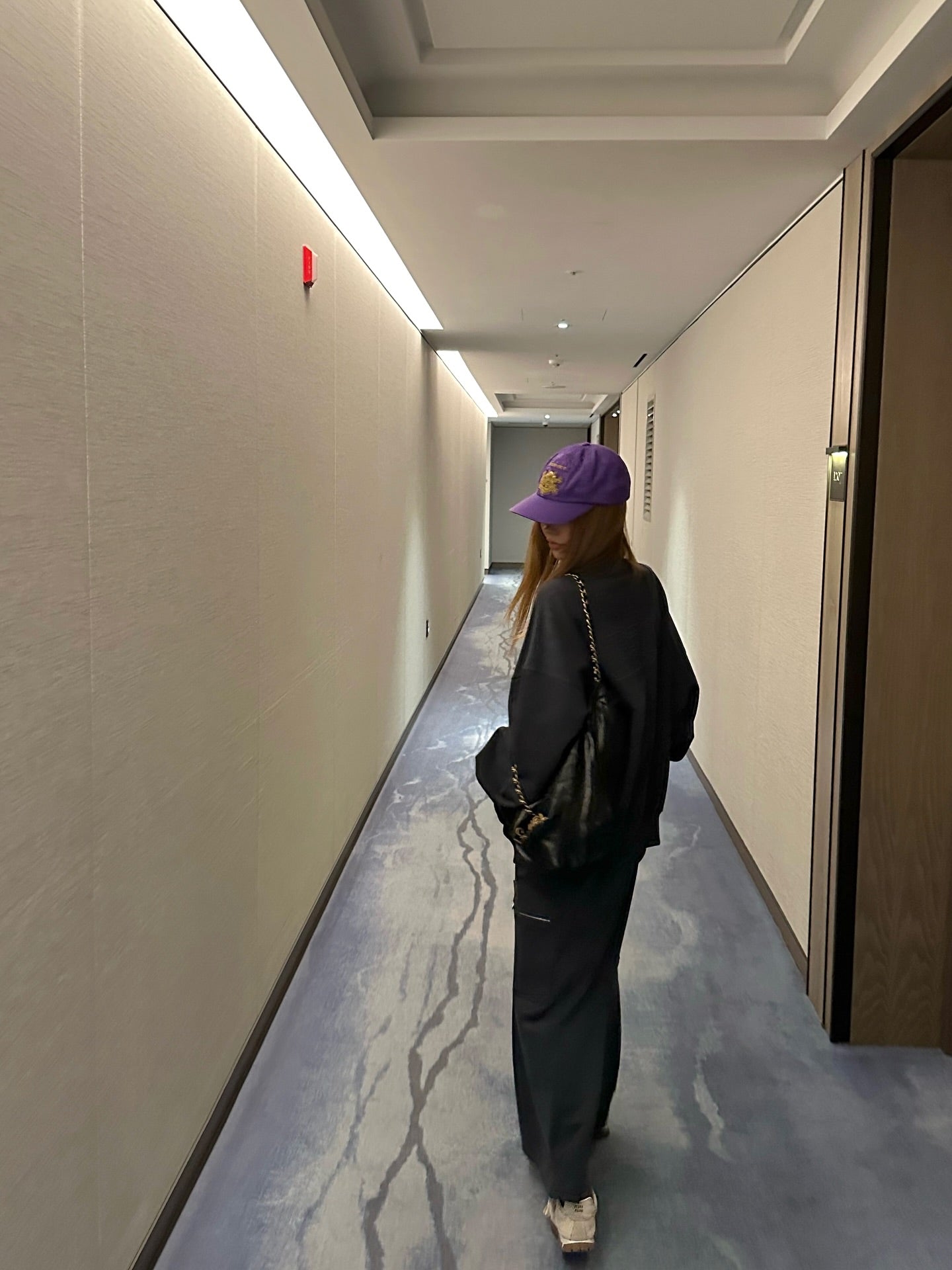 鬆緊腰假兩件大口袋半身裙